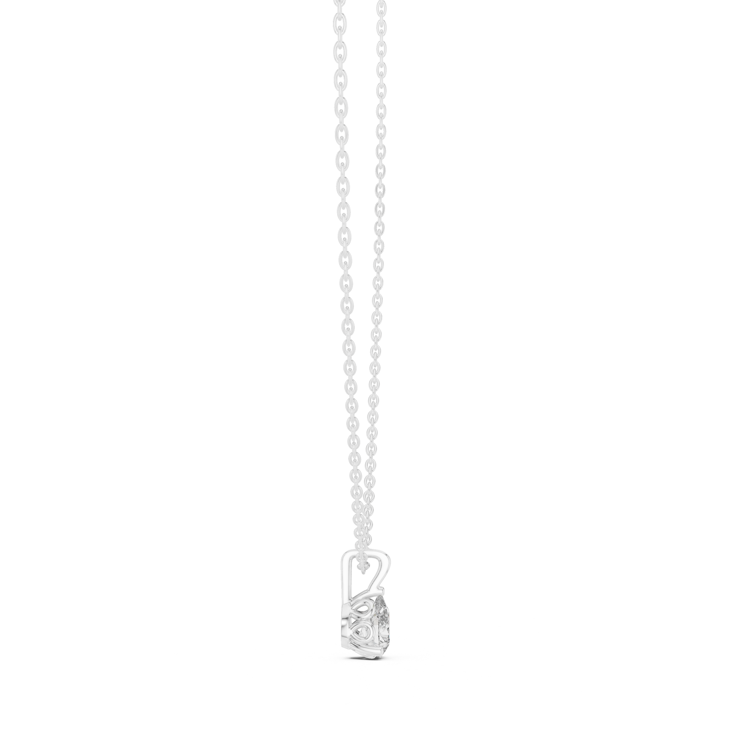 Radiant pear-shaped diamond pendant