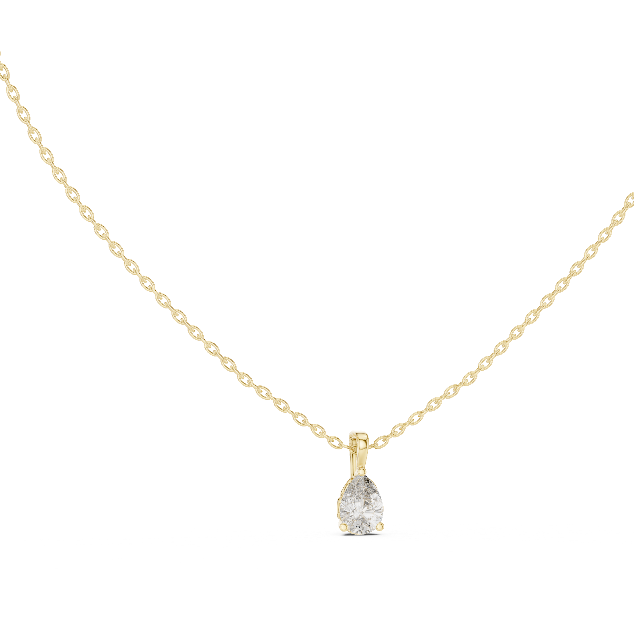 Radiant pear-shaped diamond pendant