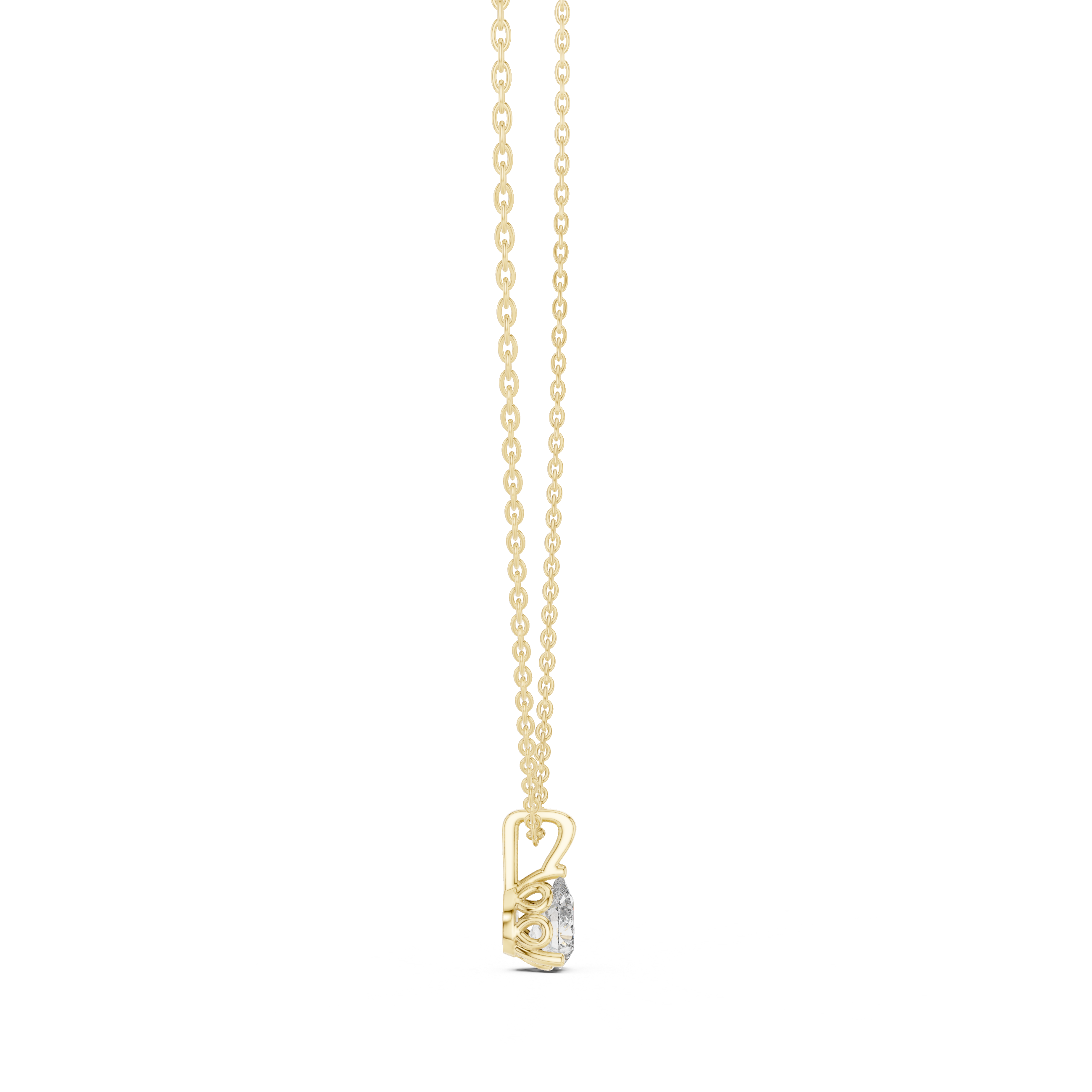 Radiant pear-shaped diamond pendant