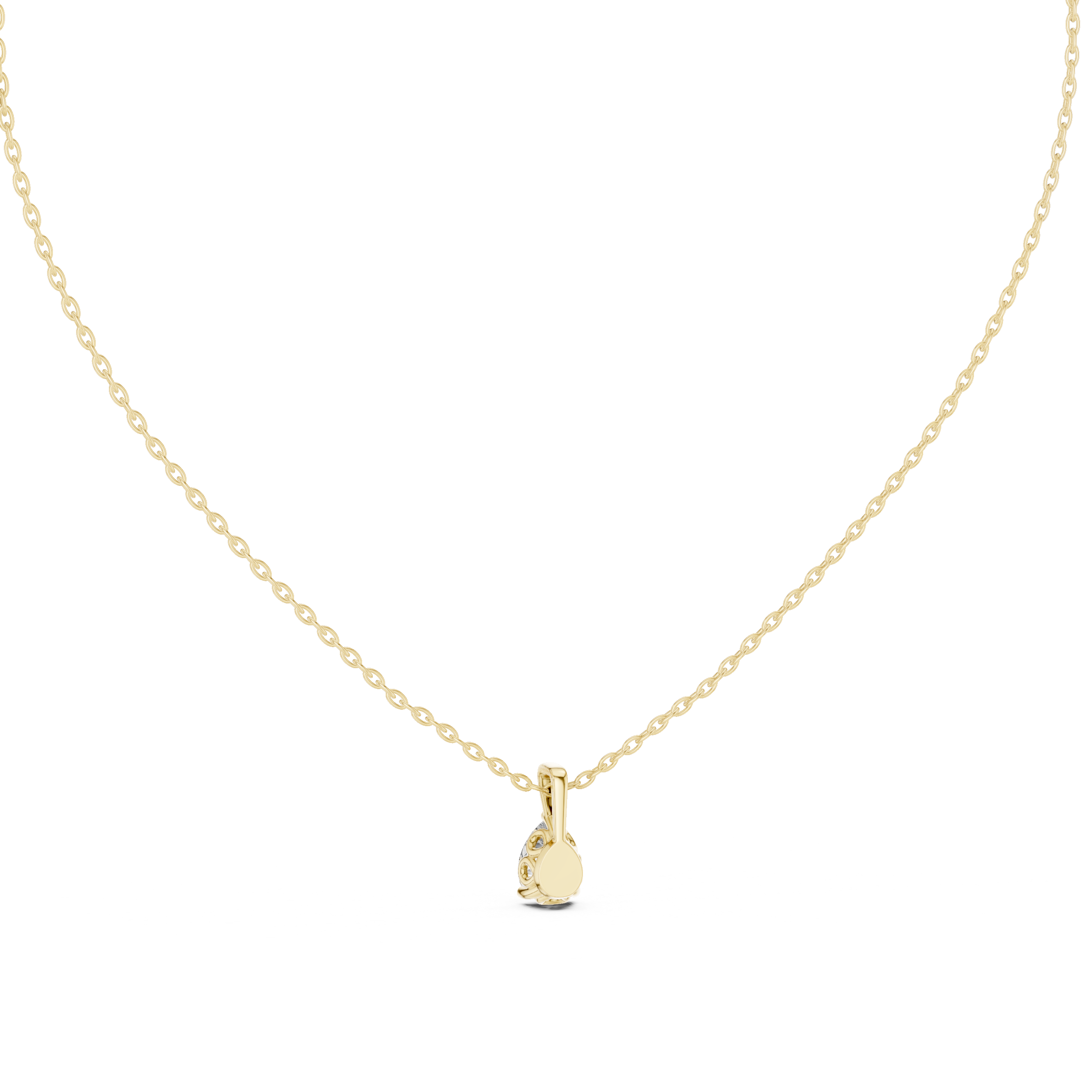 Radiant pear-shaped diamond pendant