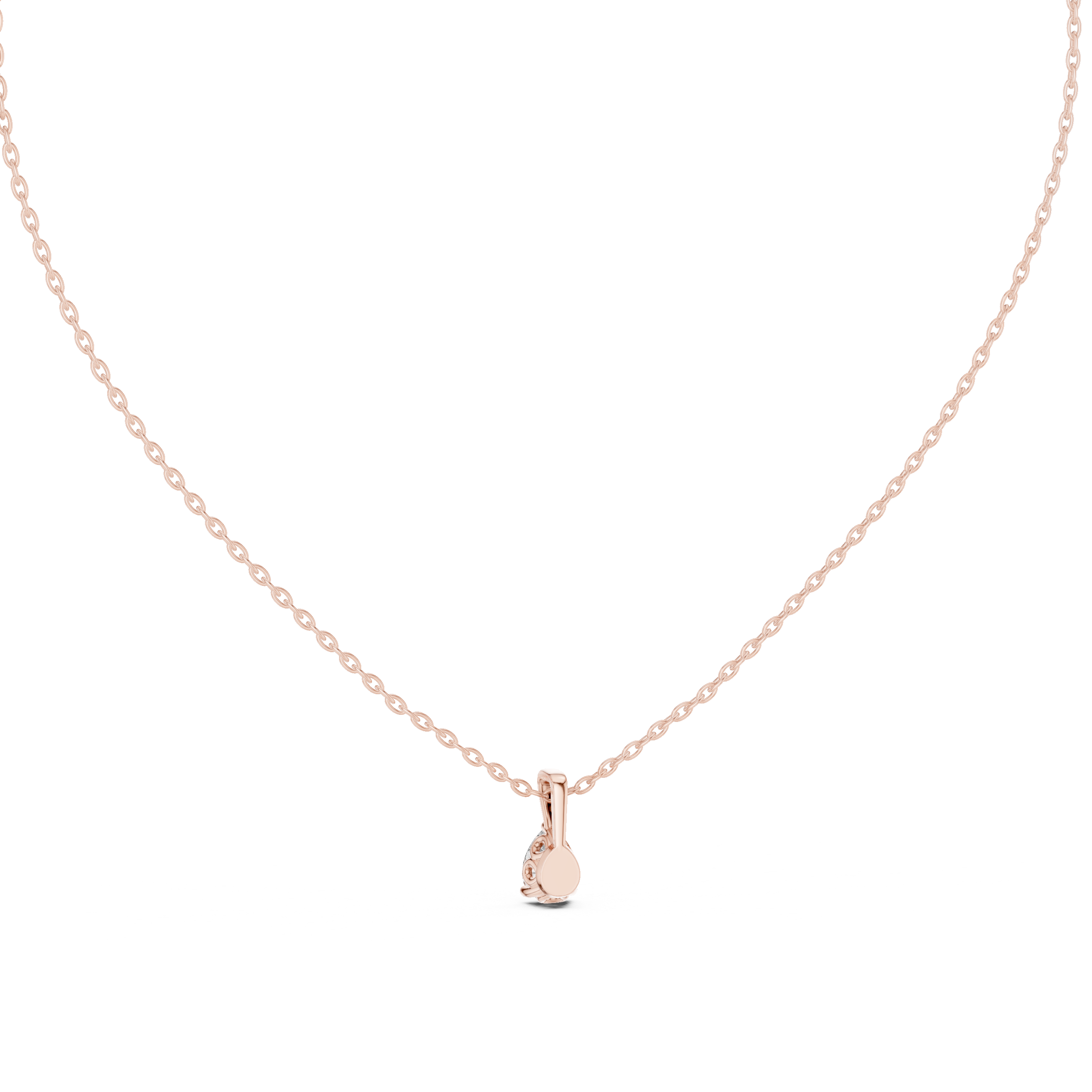 Exquisite pear-shaped diamond pendant with a refined three-prong setting and polished bail.
