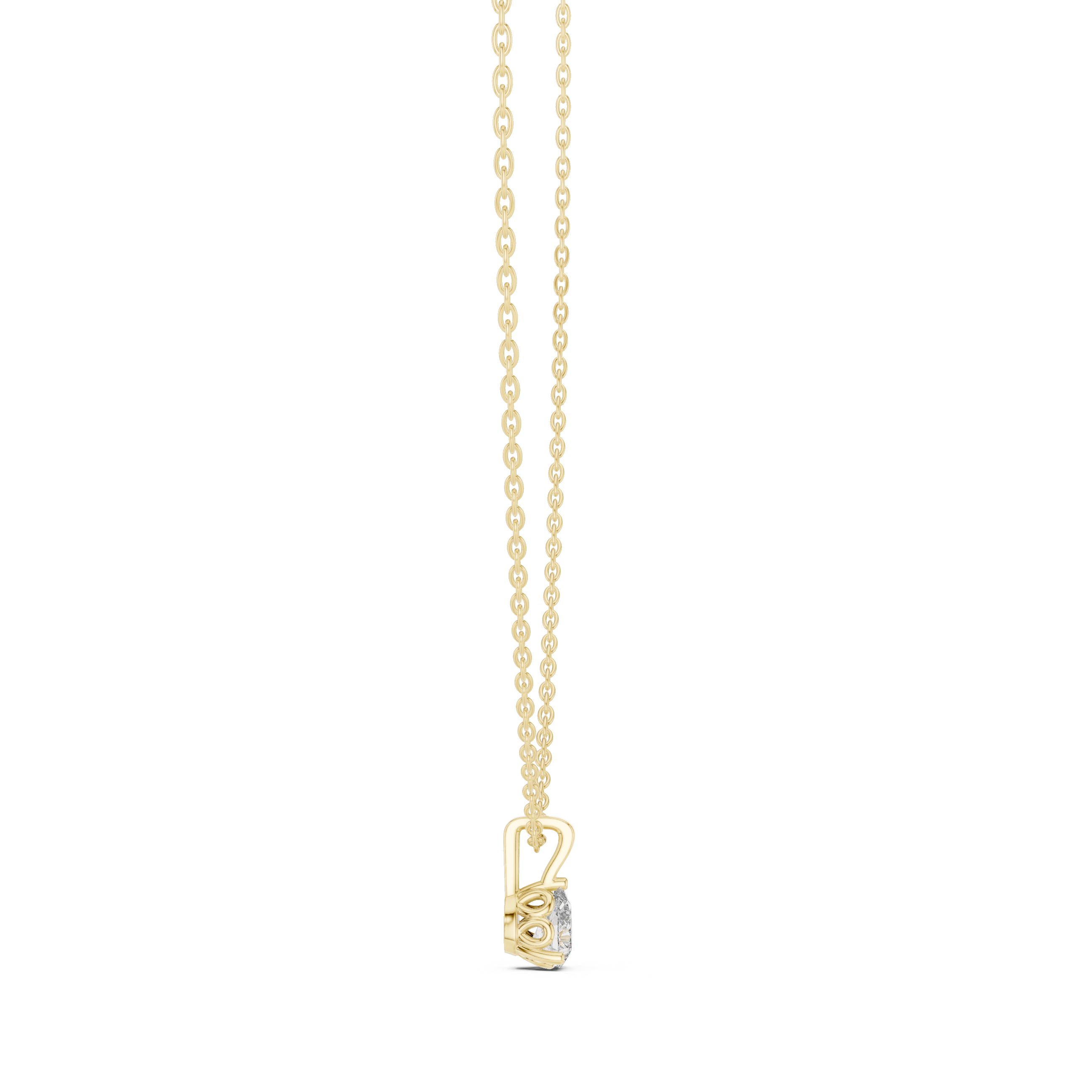 Exquisite pear-shaped diamond pendant with a refined three-prong setting and polished bail.