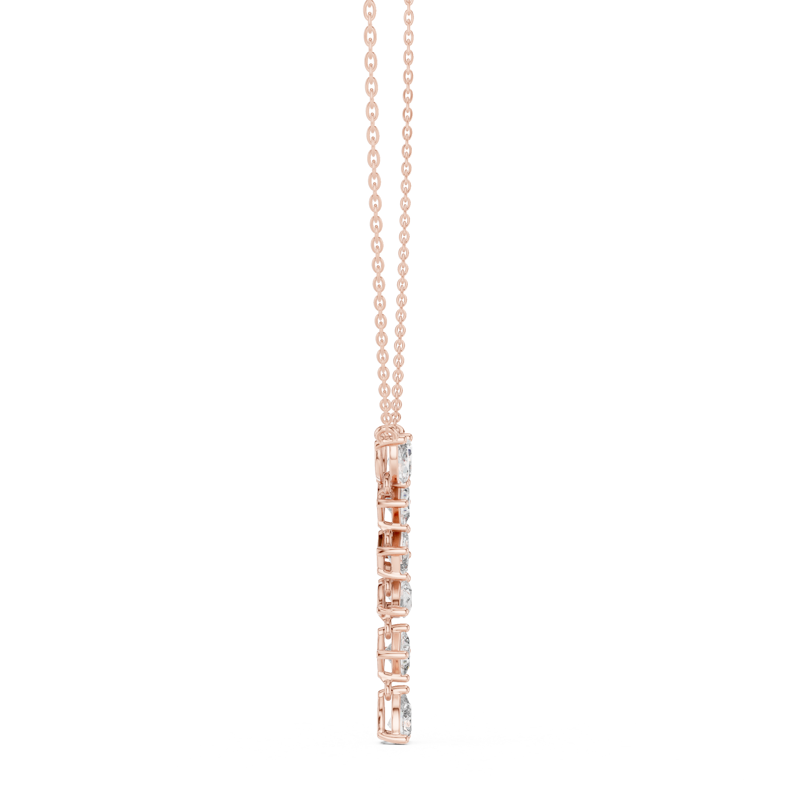 Multi-Cut Diamond Drop Necklace