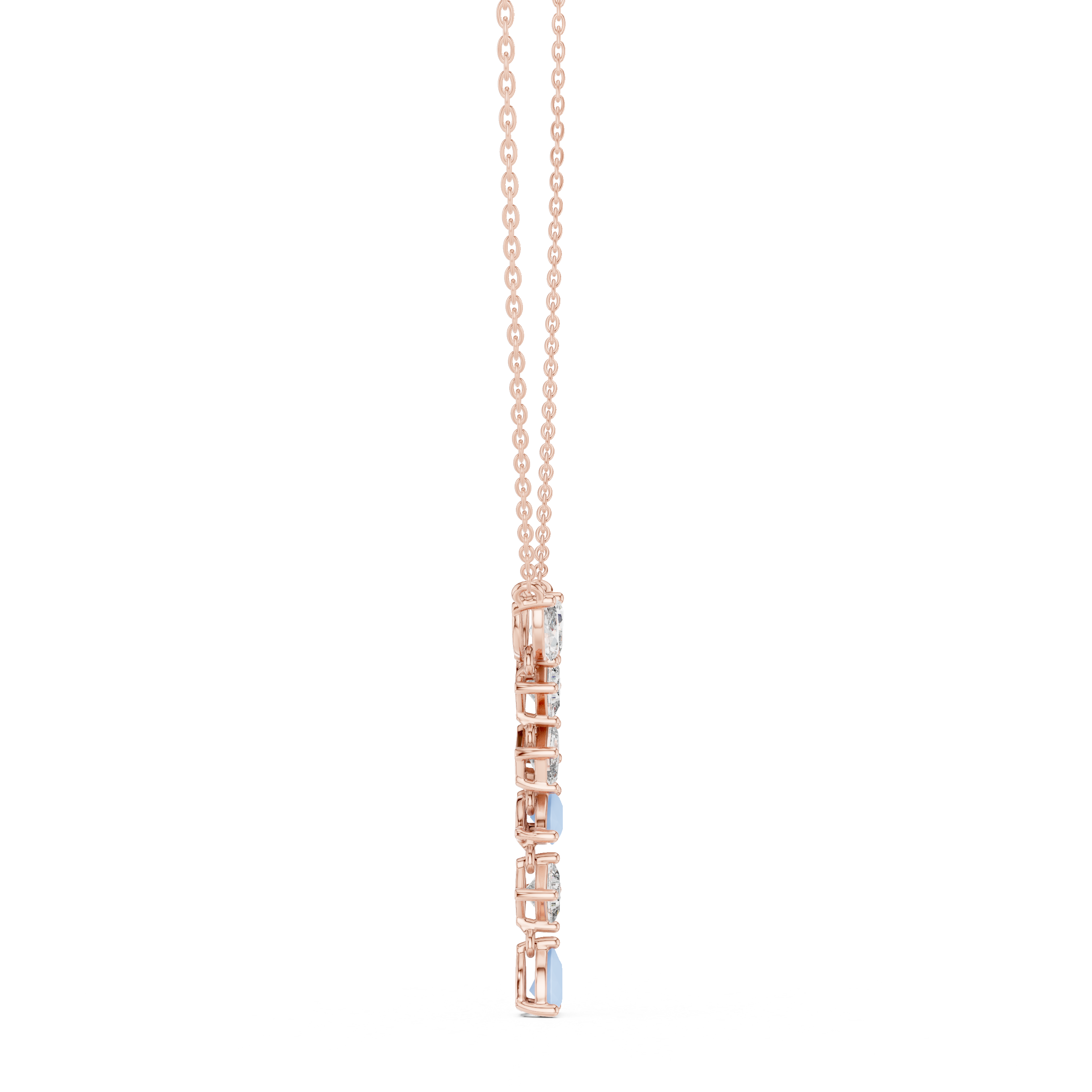 Multi-Cut Diamond Drop Necklace