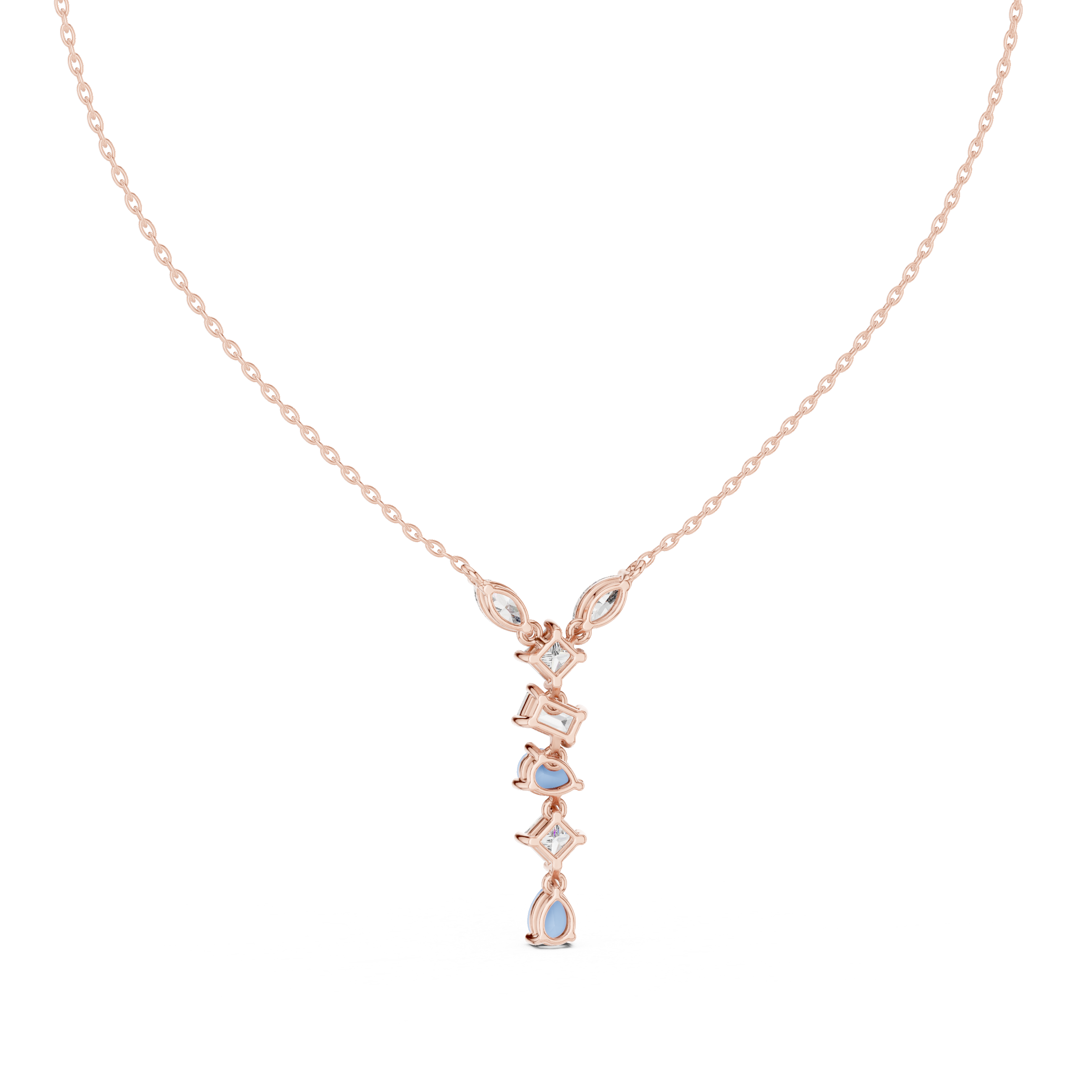 Multi-Cut Diamond Drop Necklace