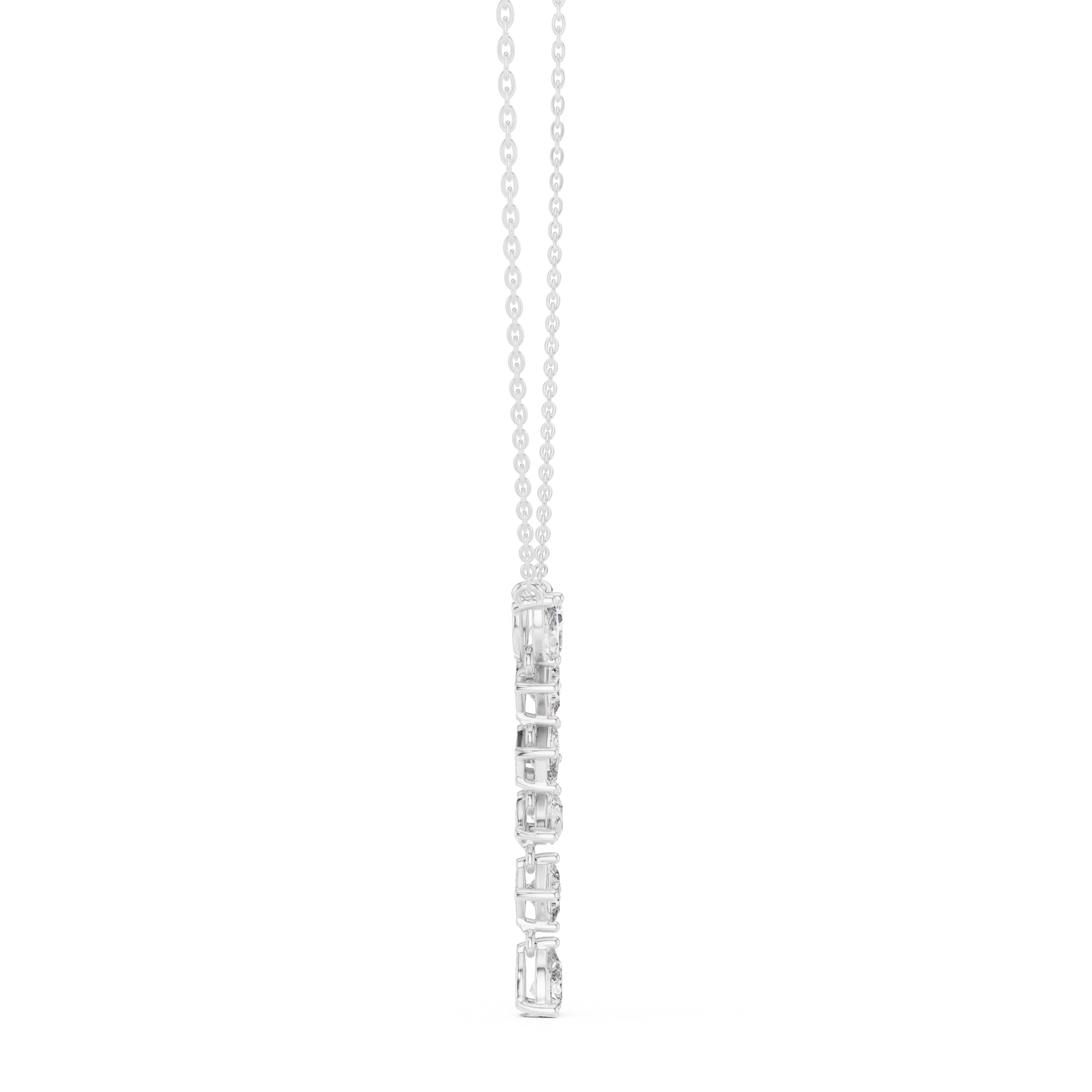Multi-Cut Diamond Drop Necklace