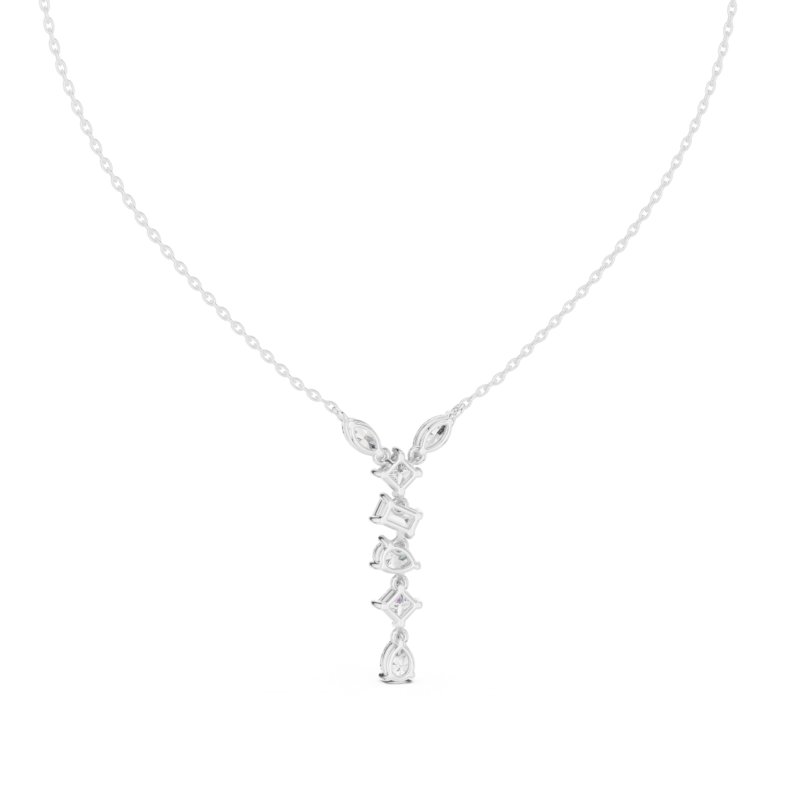 Multi-Cut Diamond Drop Necklace