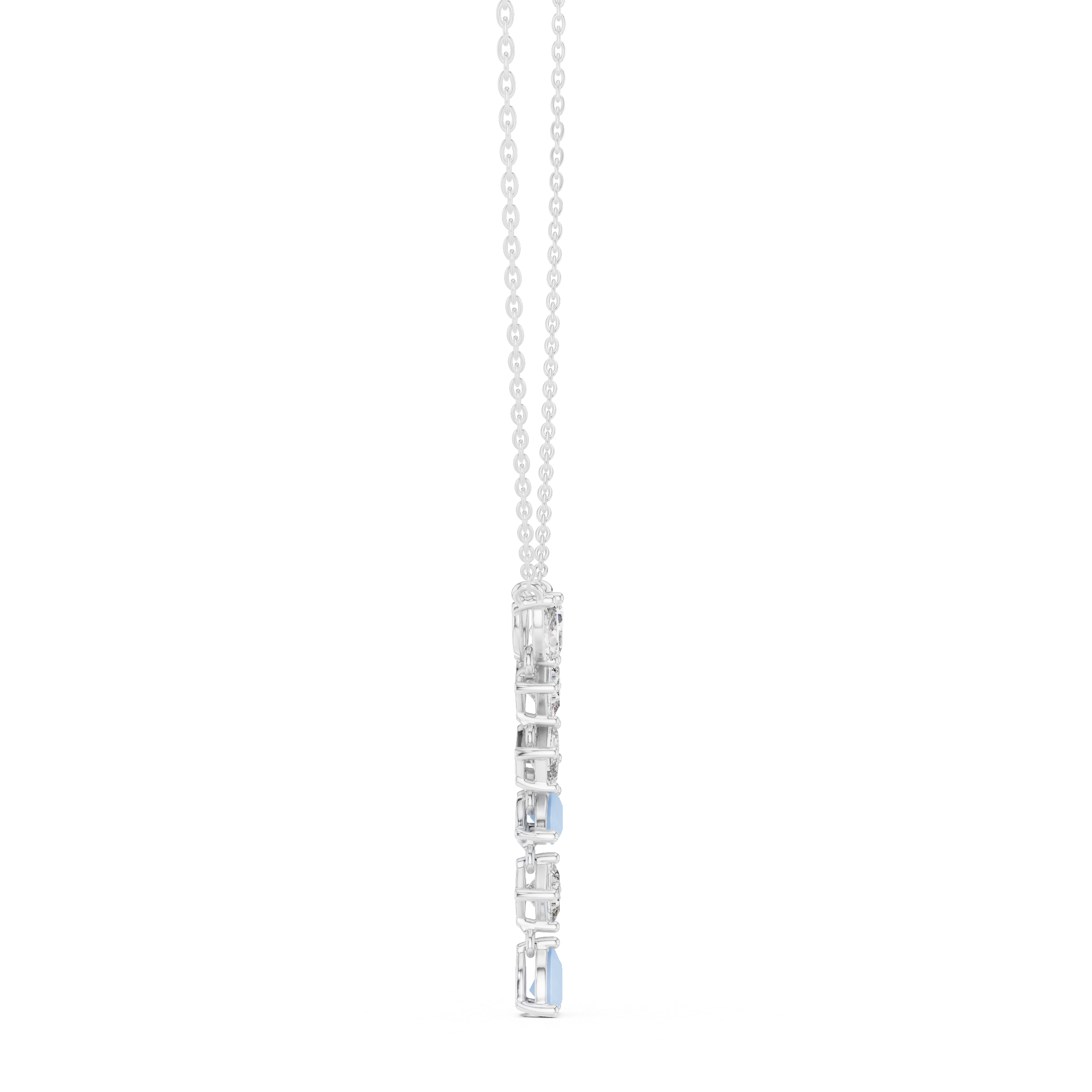 Multi-Cut Diamond Drop Necklace