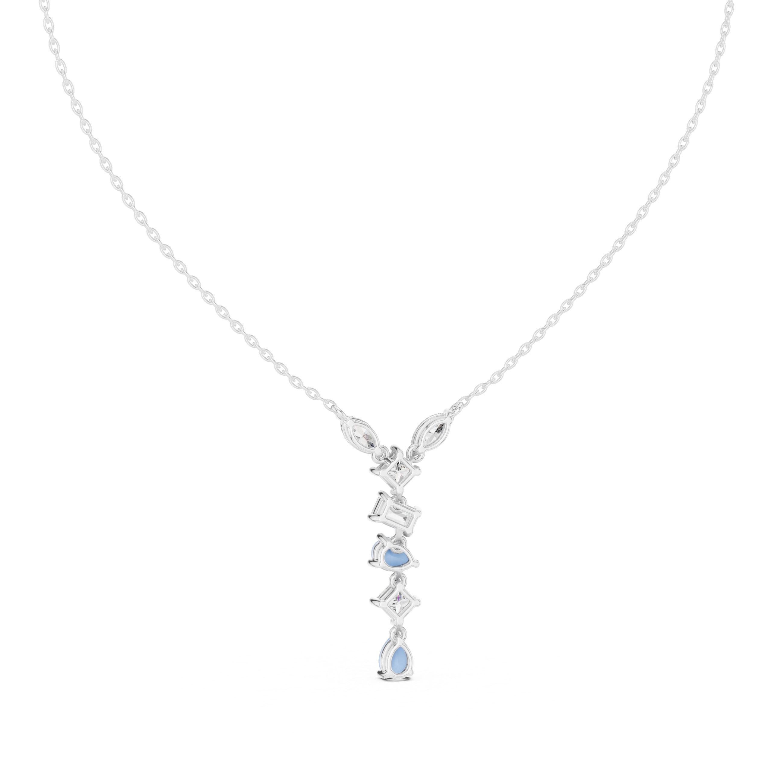 Multi-Cut Diamond Drop Necklace