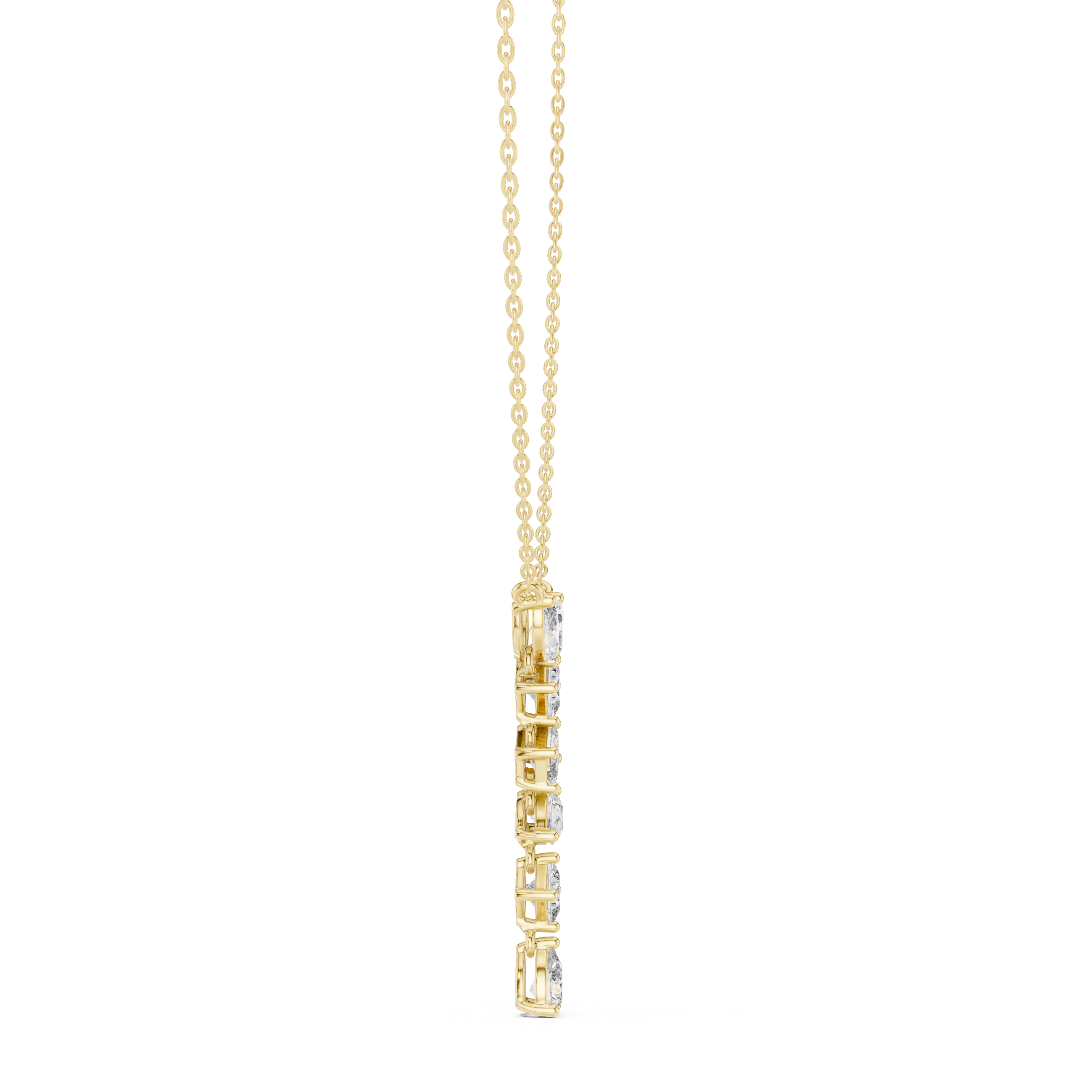 Multi-Cut Diamond Drop Necklace