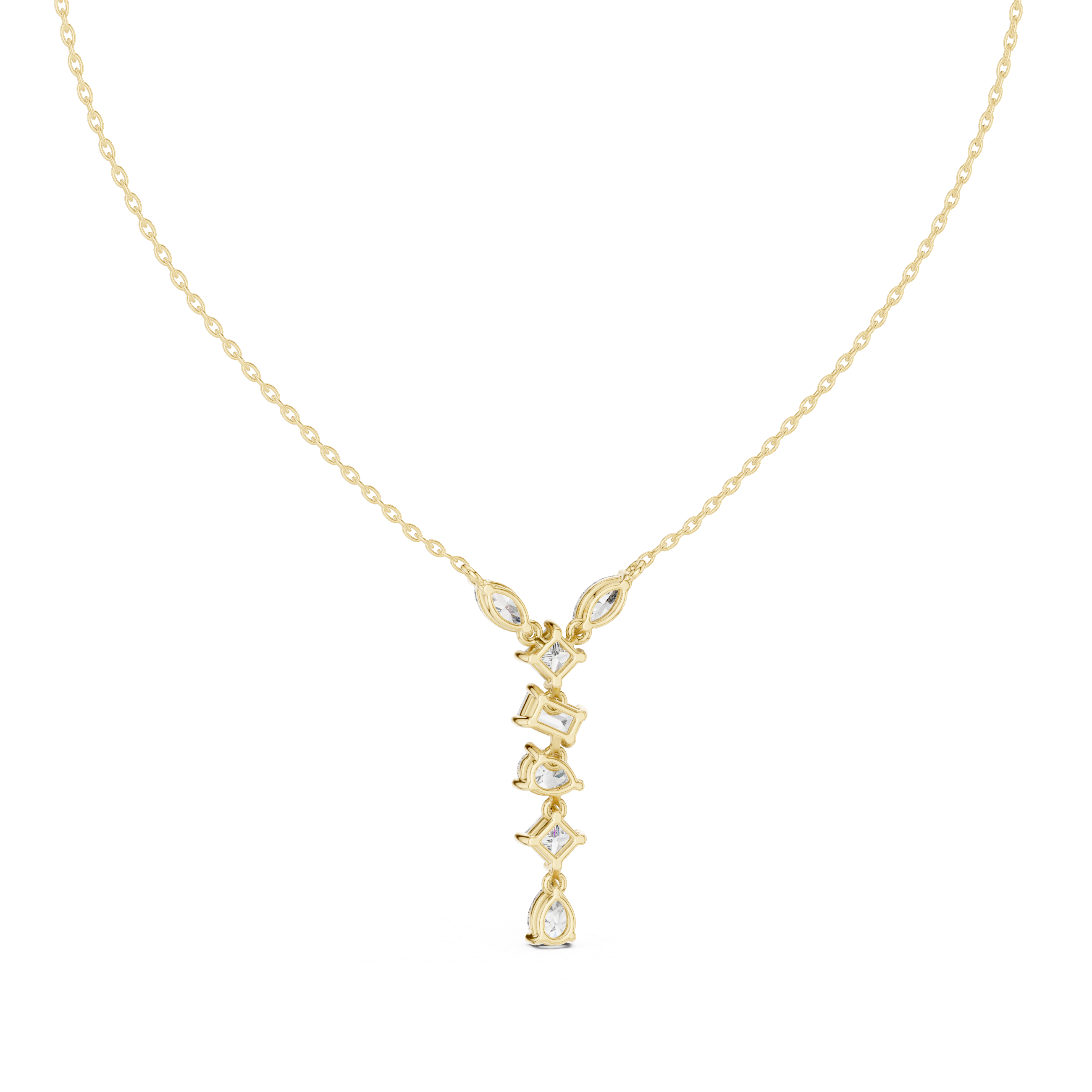 Multi-Cut Diamond Drop Necklace