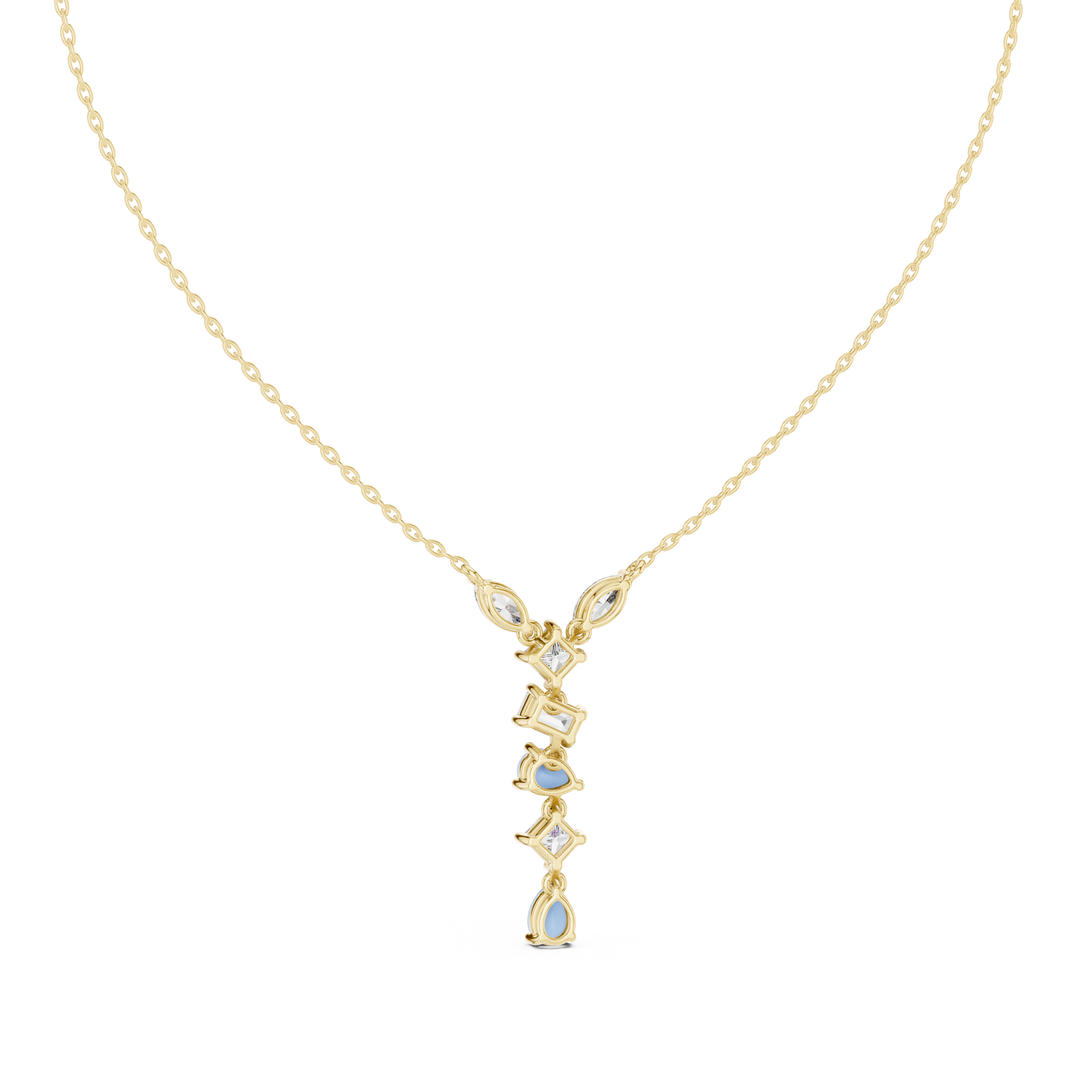 Multi-Cut Diamond Drop Necklace