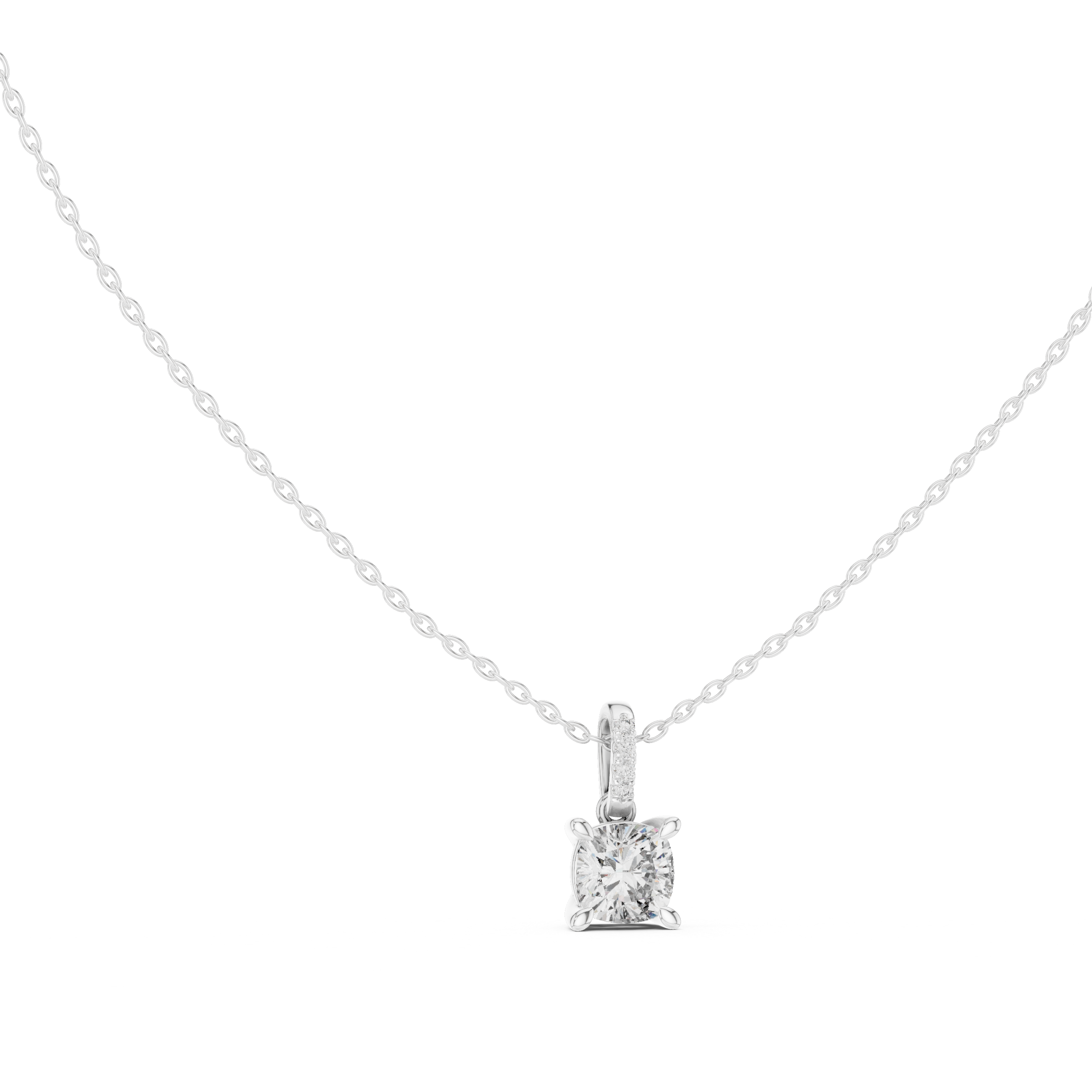 Classic Rose Gold Solitaire Diamond Pendant Necklace