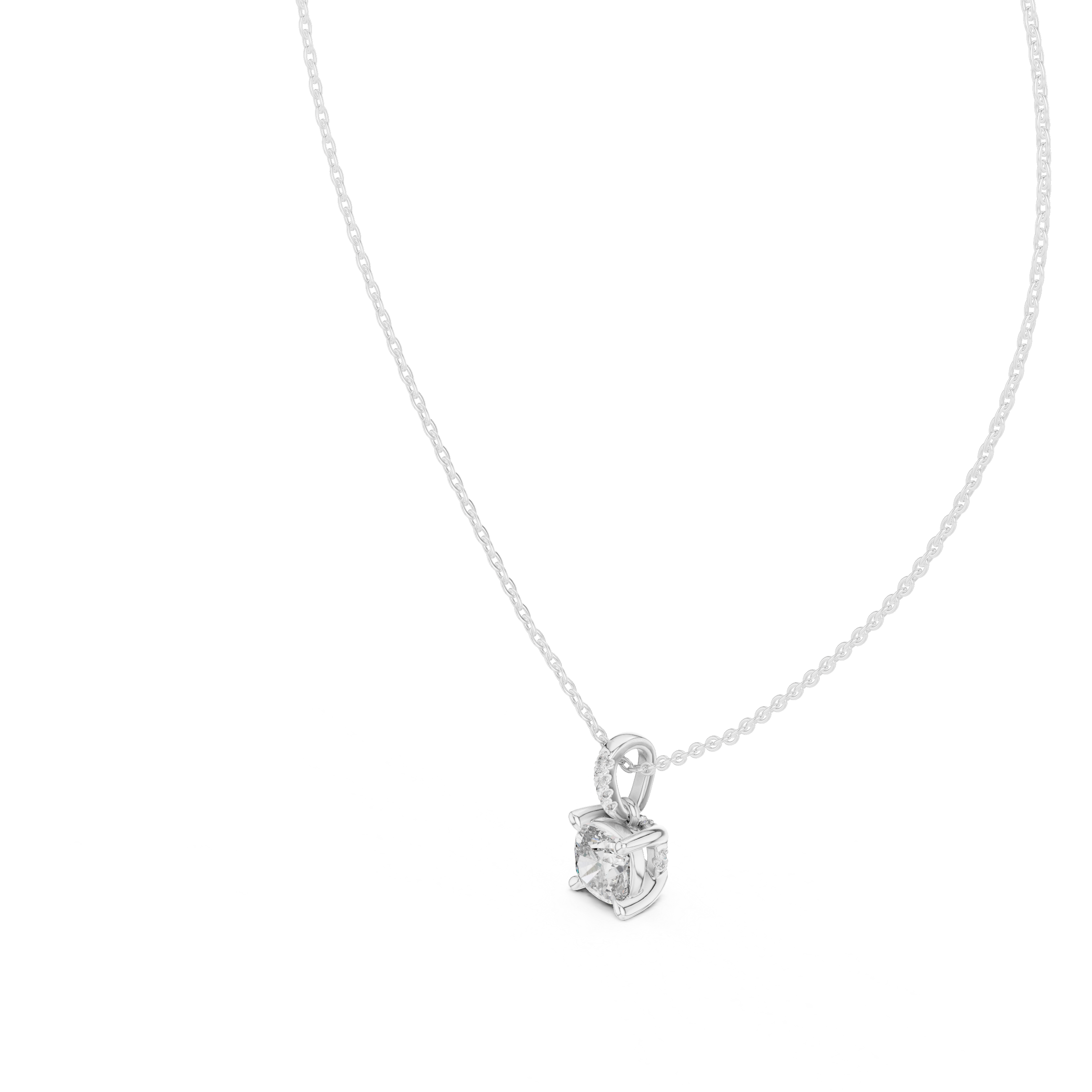 Classic Rose Gold Solitaire Diamond Pendant Necklace