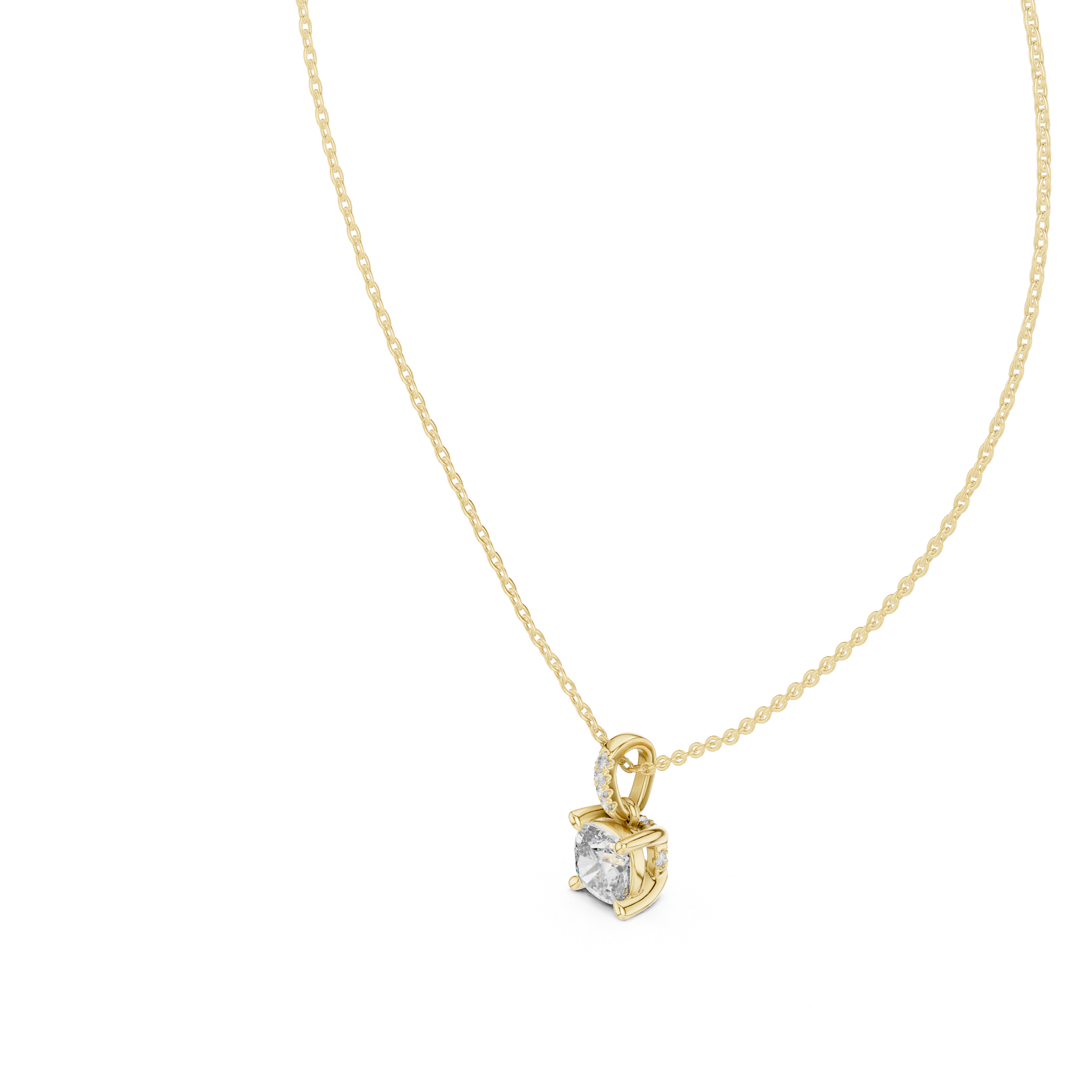 Classic Rose Gold Solitaire Diamond Pendant Necklace