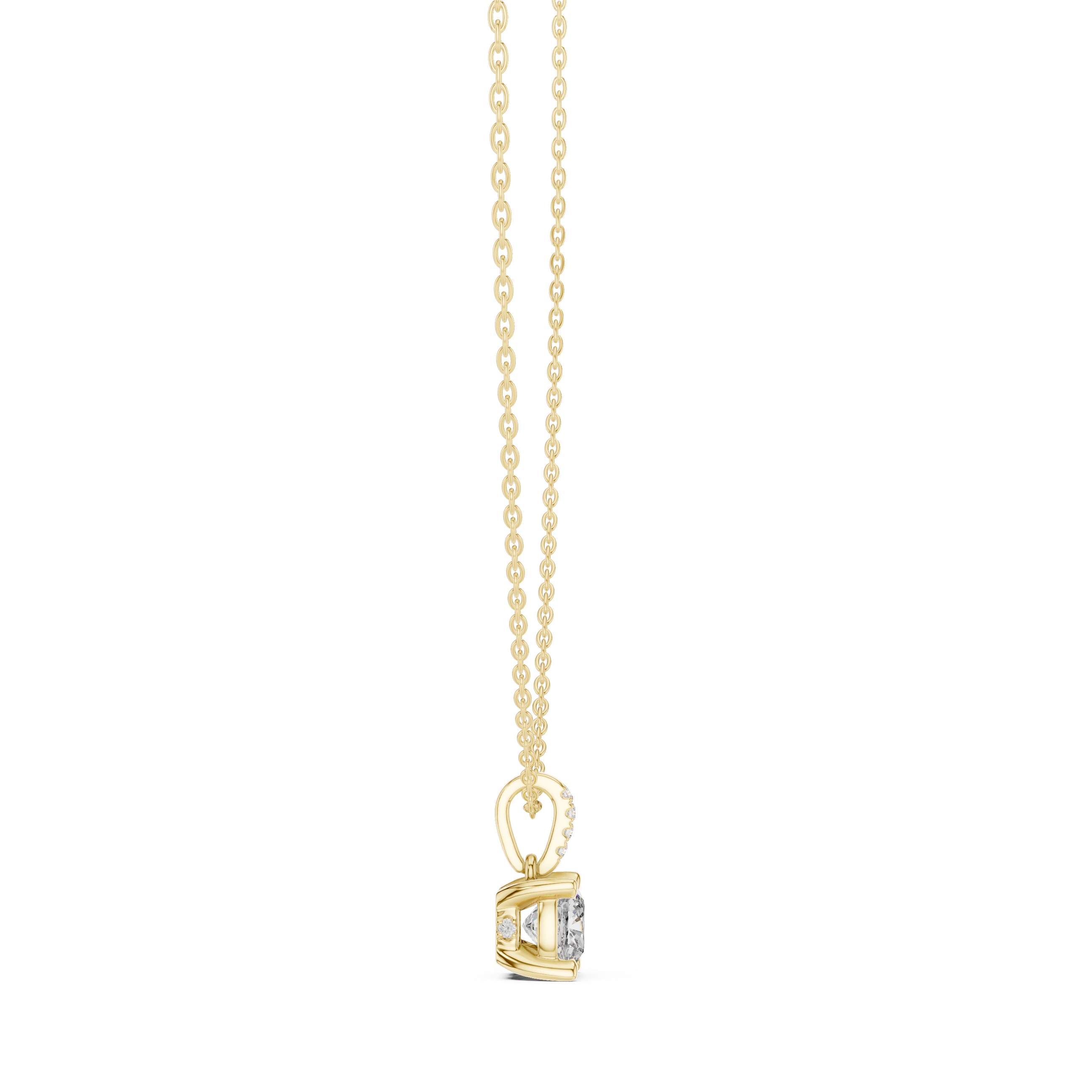 Classic Rose Gold Solitaire Diamond Pendant Necklace