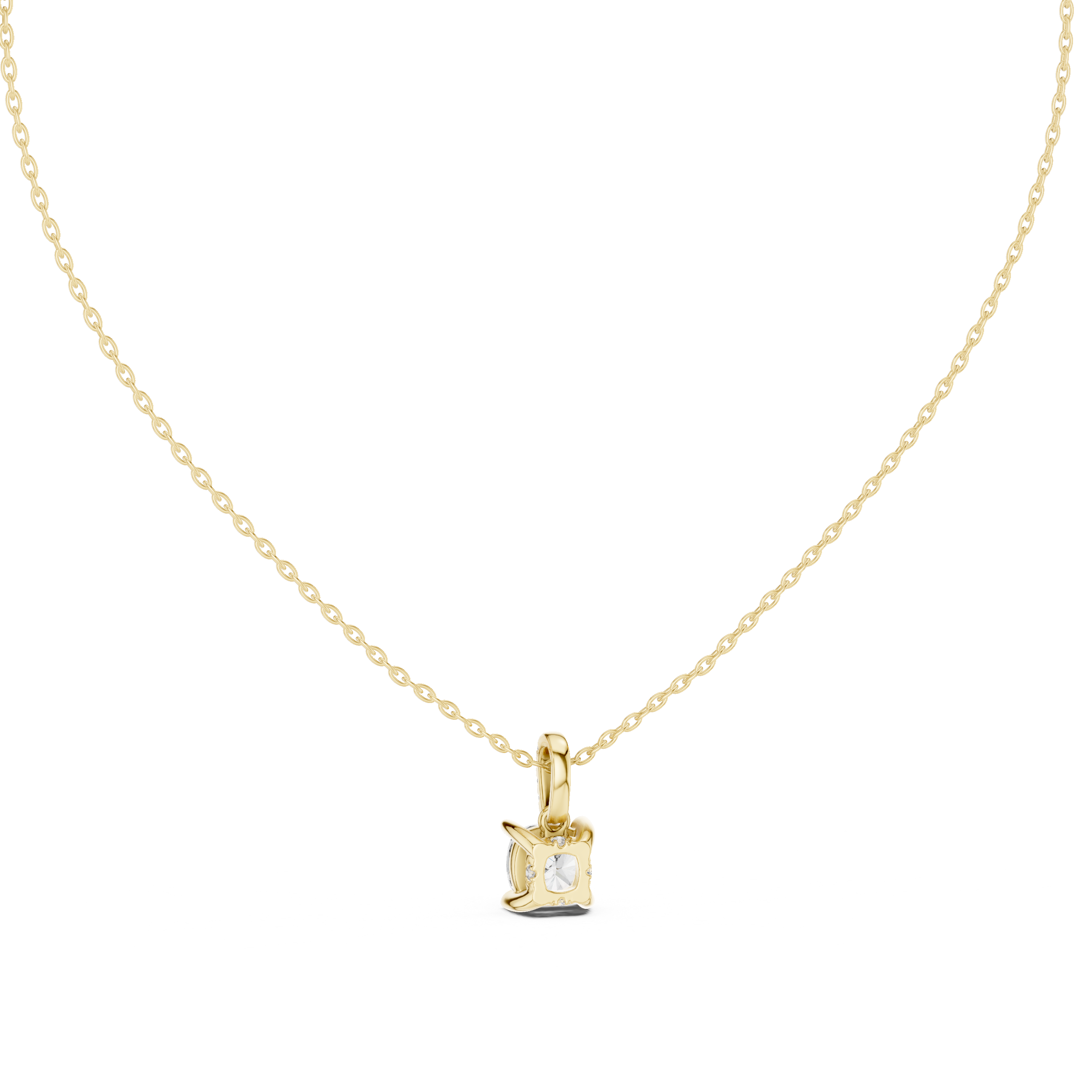 Classic Rose Gold Solitaire Diamond Pendant Necklace