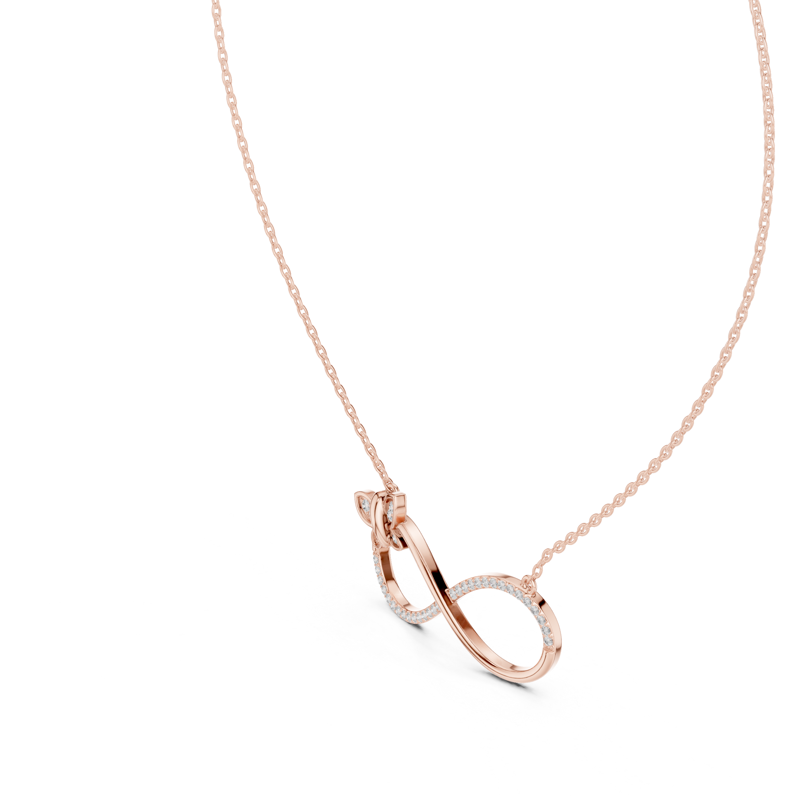 Infinity Butterfly Diamond Pendant Necklace
