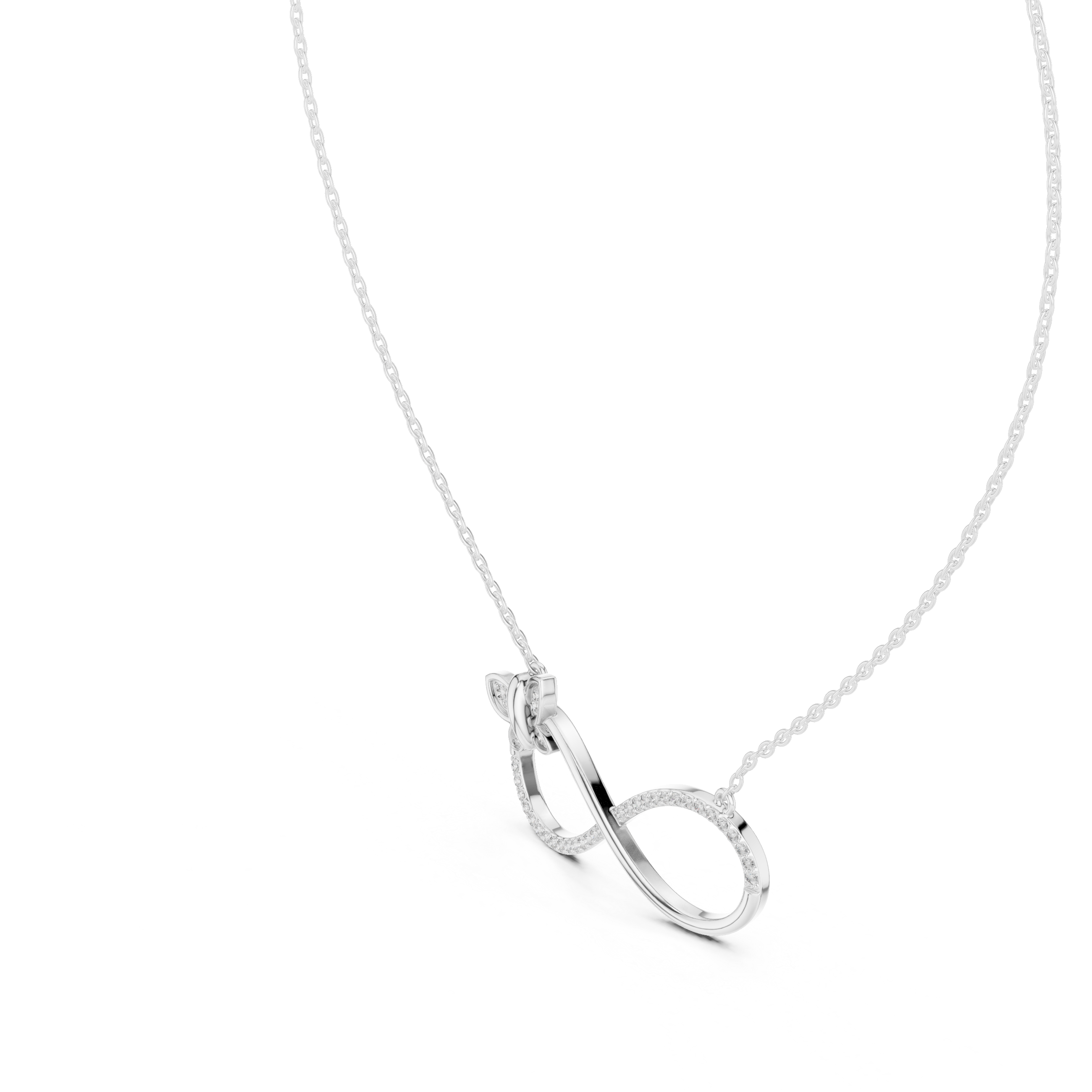 Infinity Butterfly Diamond Pendant Necklace