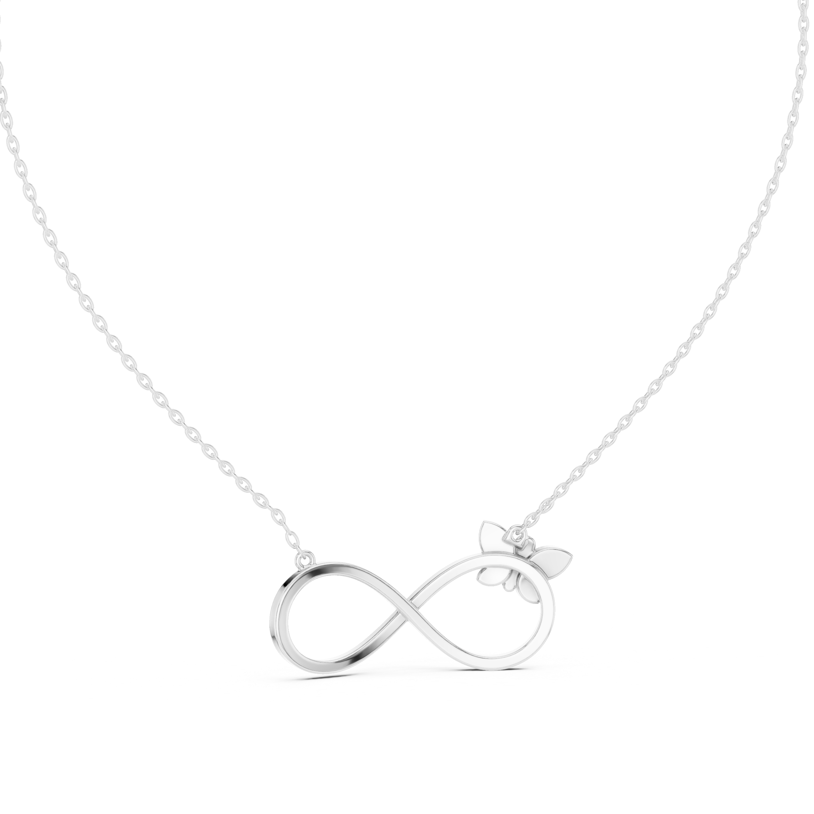 Infinity Butterfly Diamond Pendant Necklace