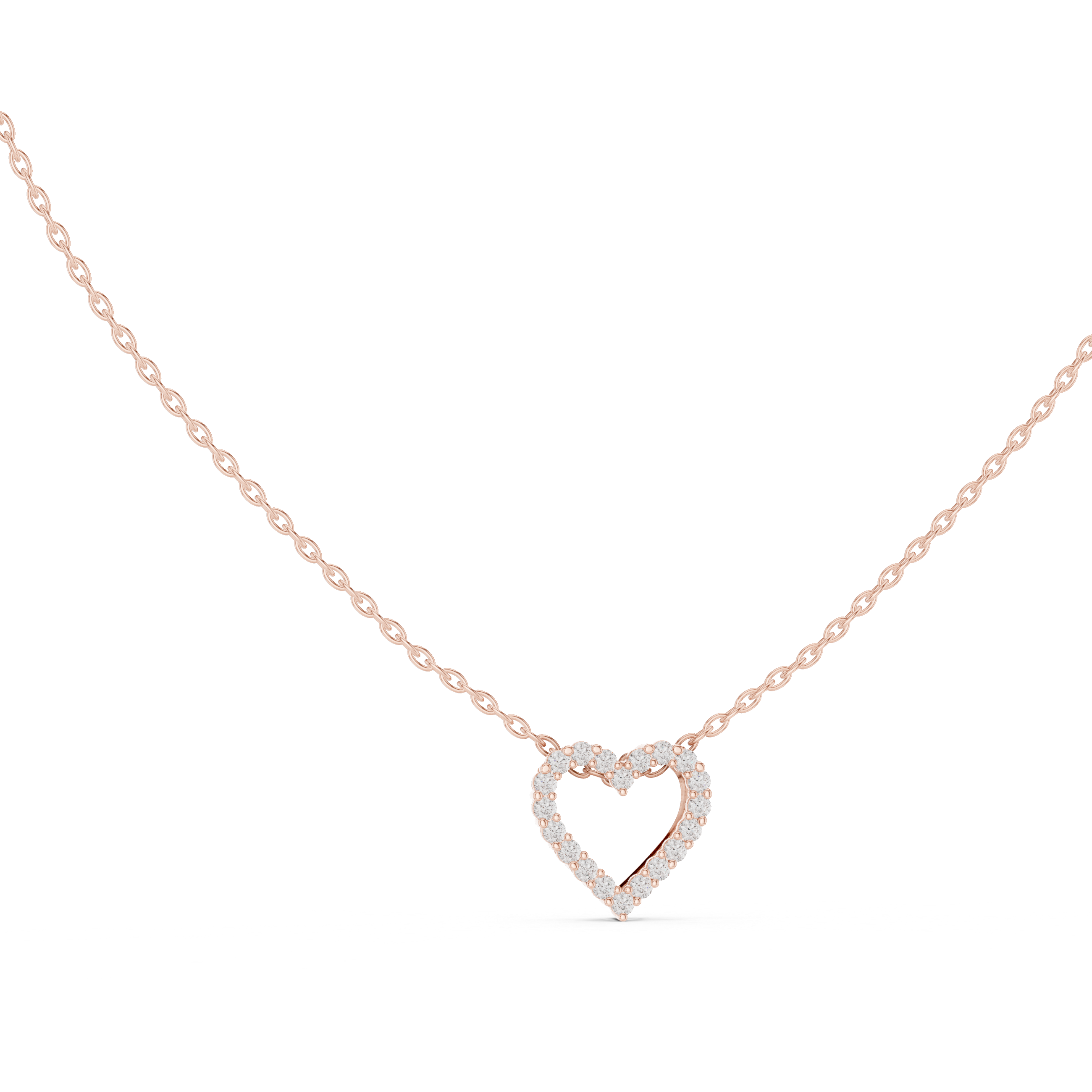 Diamond Heart-Shaped Pendant Necklace