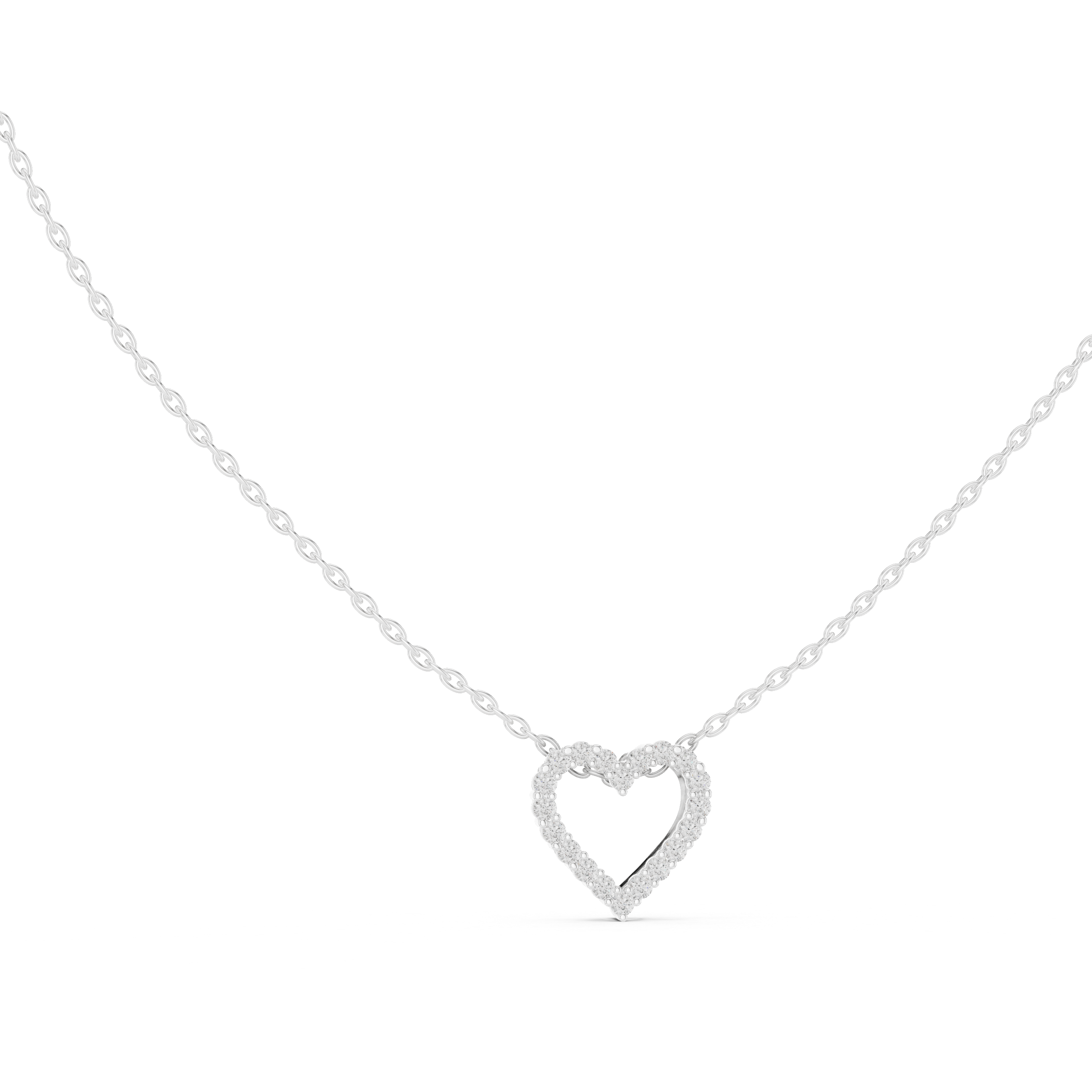 Diamond Heart-Shaped Pendant Necklace