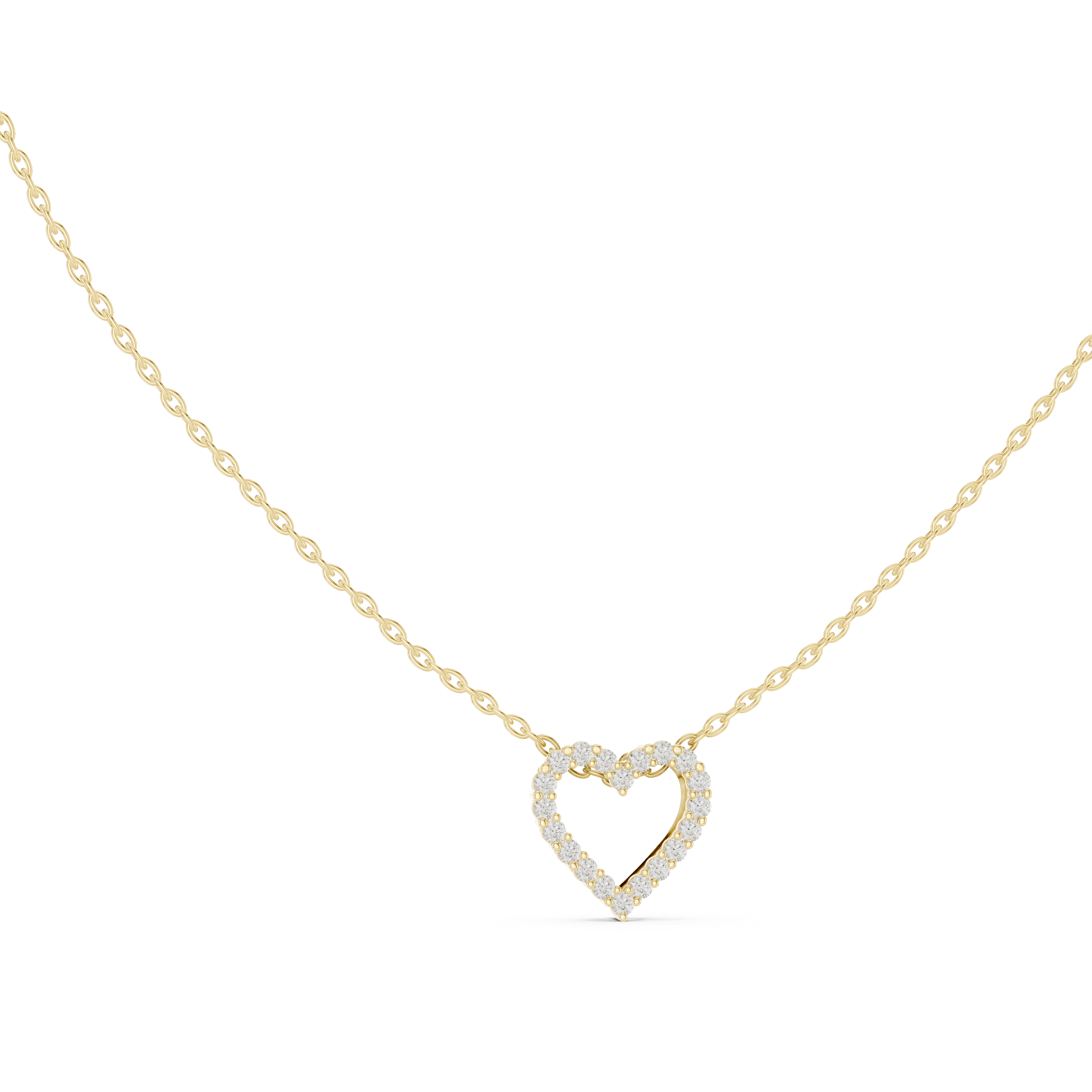 Diamond Heart-Shaped Pendant Necklace