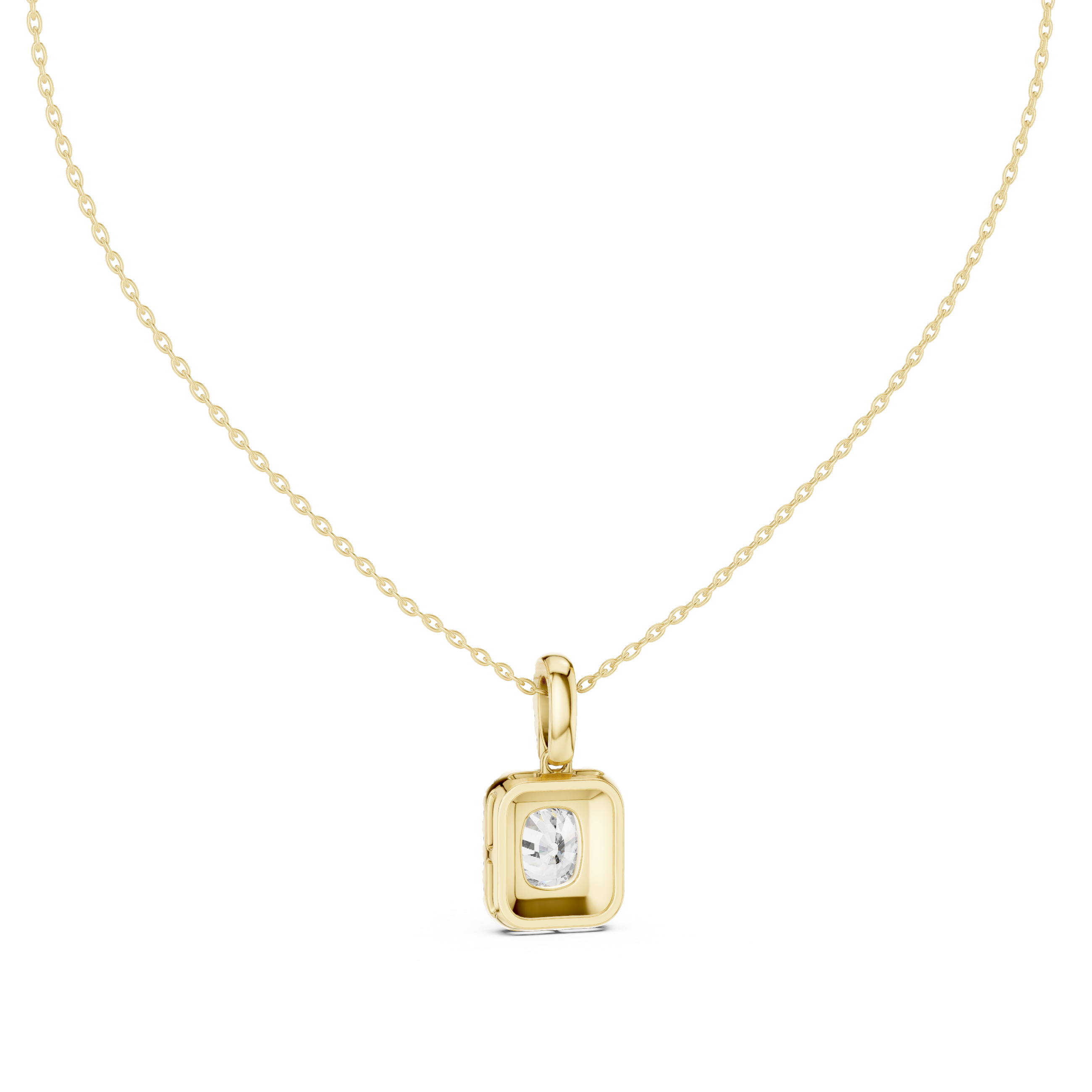 Cushion Halo Diamond Pendant Necklace