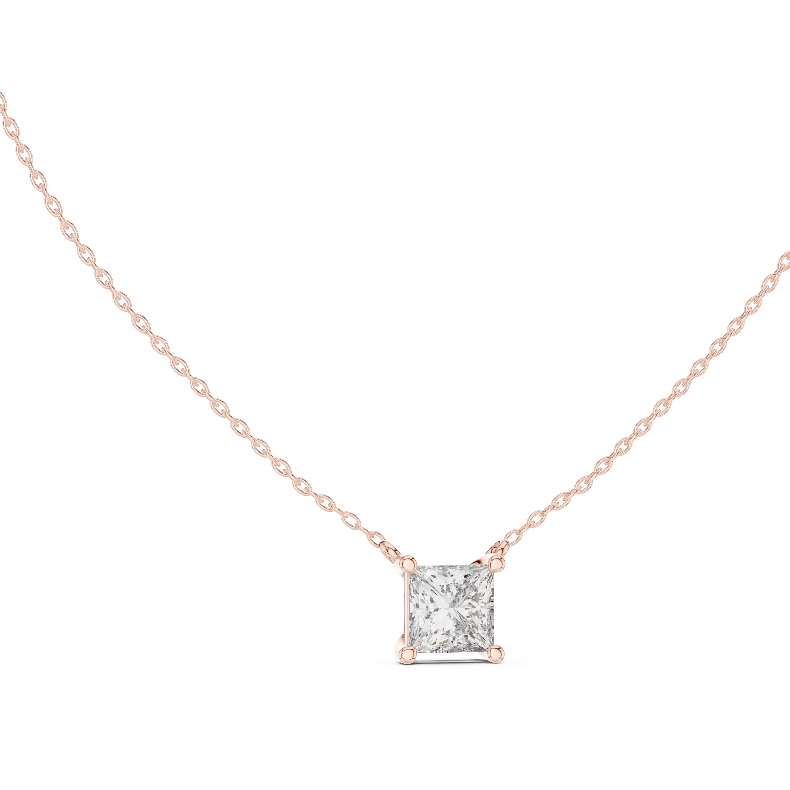 Princess-Cut Solitaire Diamond Pendant
