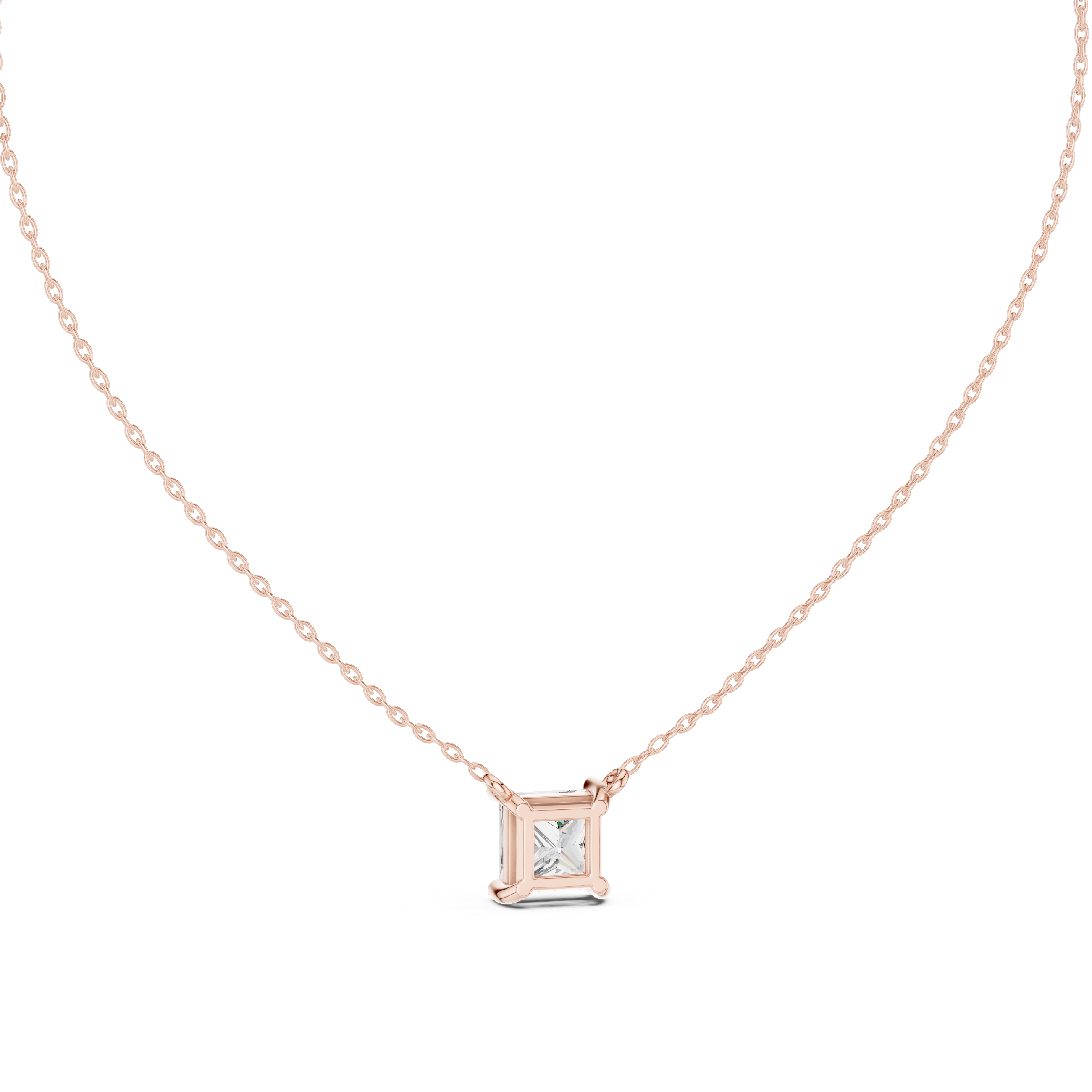 Princess-Cut Solitaire Diamond Pendant
