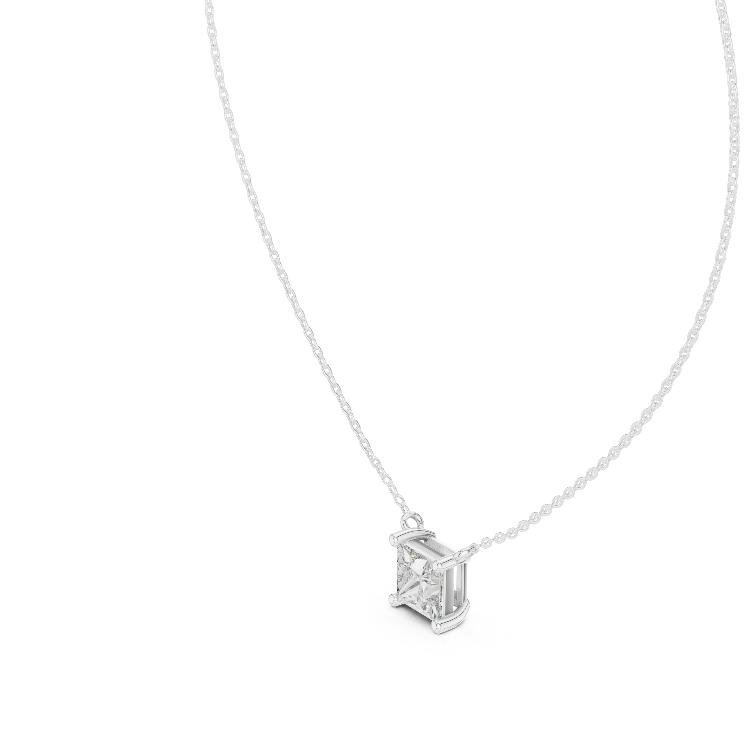Princess-Cut Solitaire Diamond Pendant