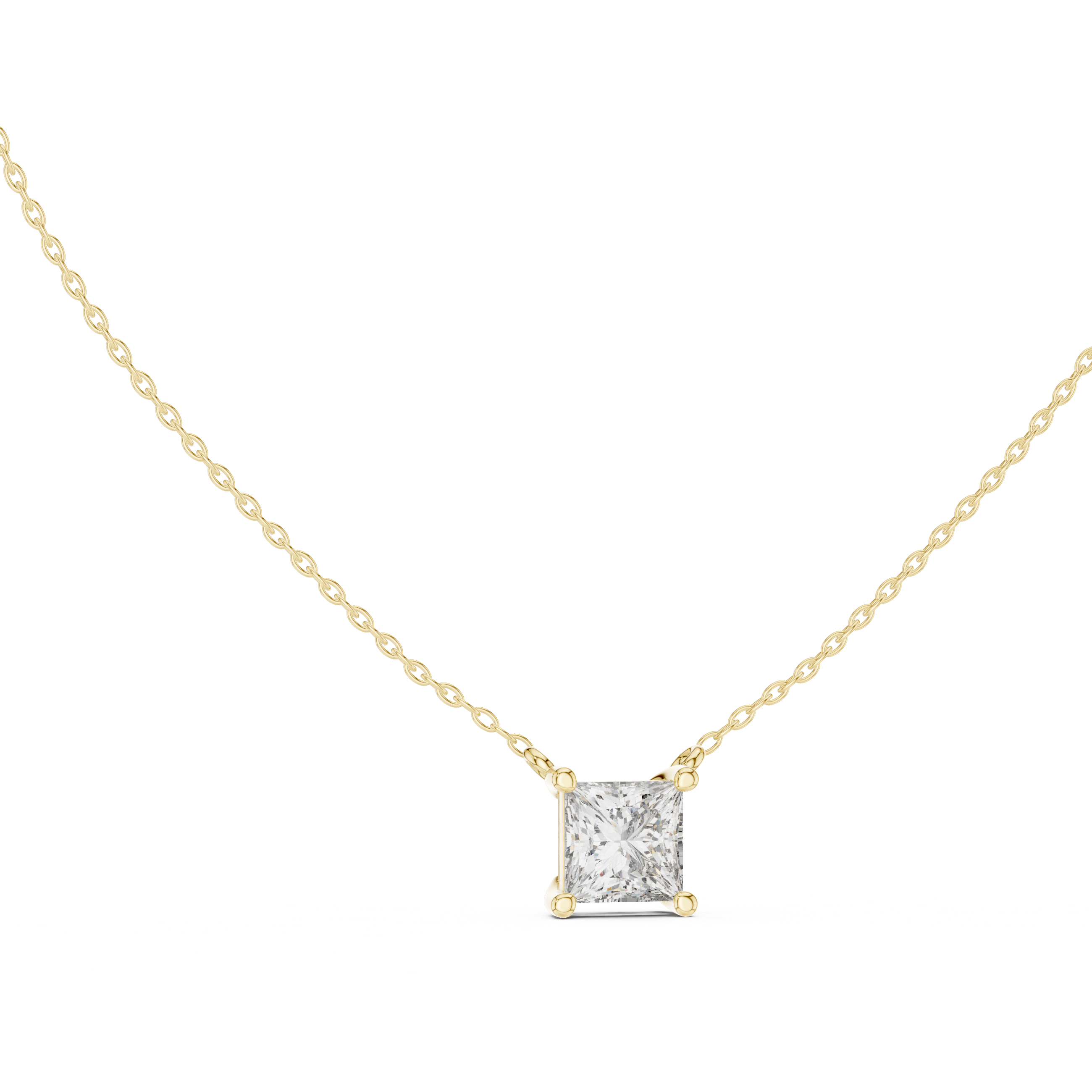 Princess-Cut Solitaire Diamond Pendant