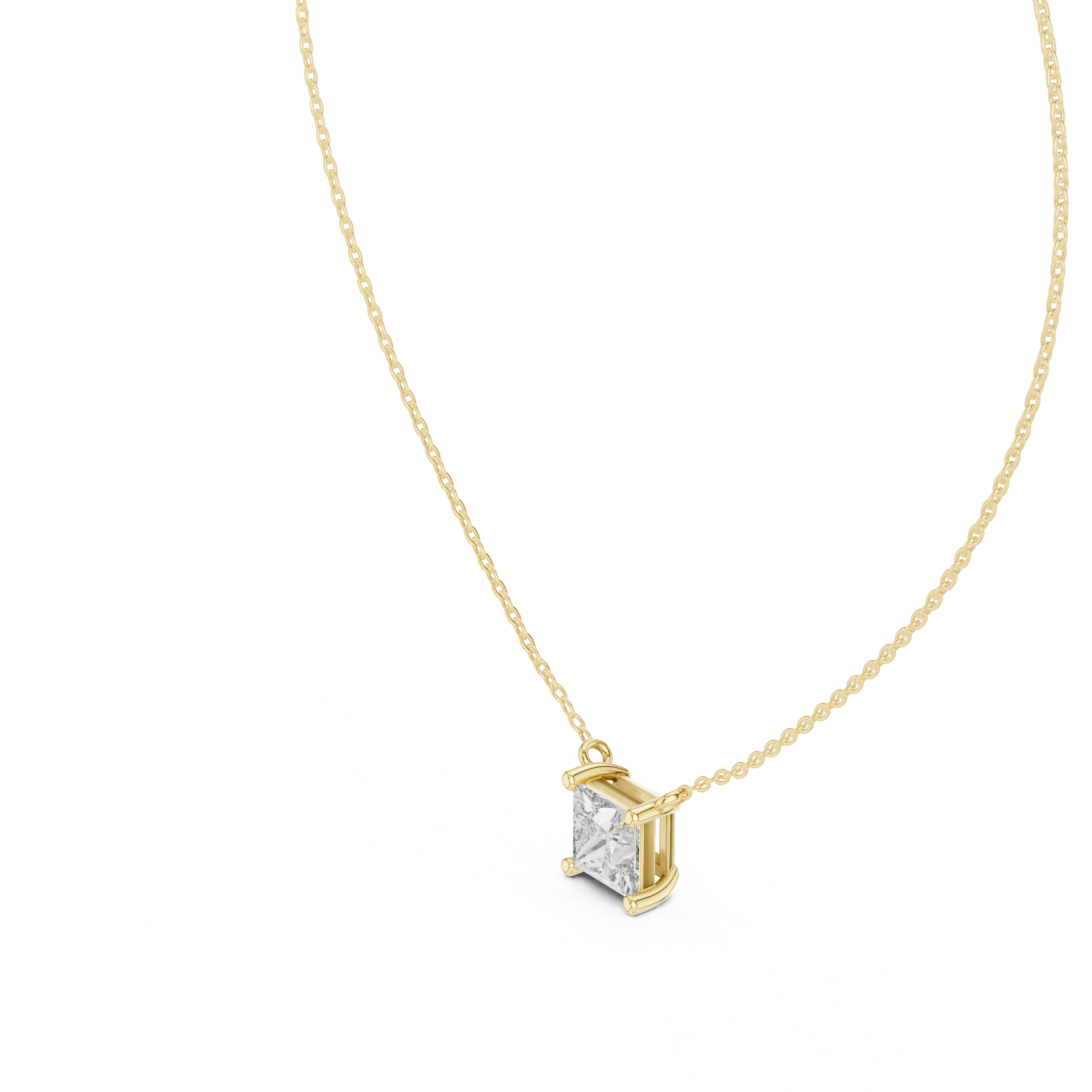 Princess-Cut Solitaire Diamond Pendant