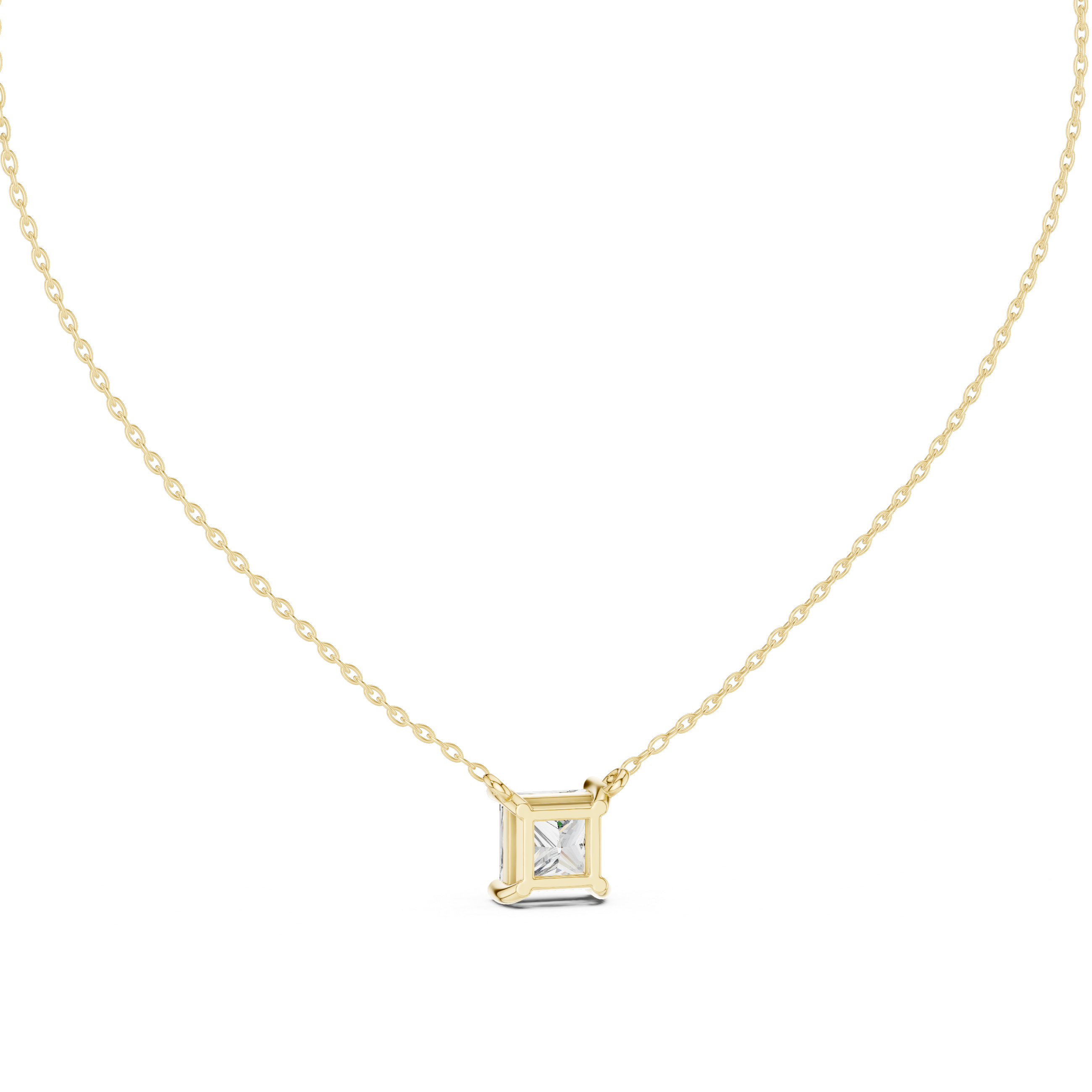 Princess-Cut Solitaire Diamond Pendant