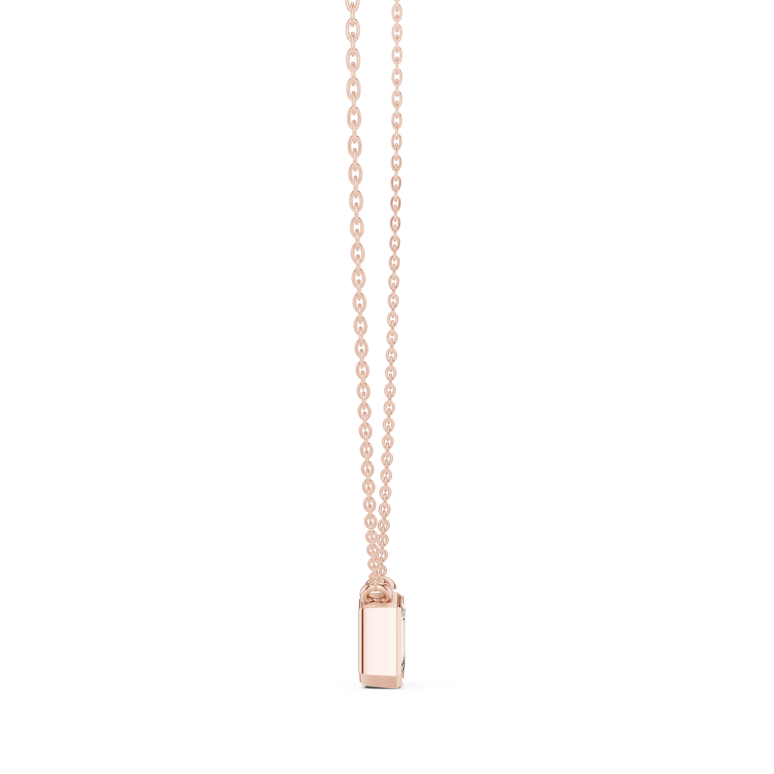 Emerald-Cut Bezel-Set Diamond Pendant
