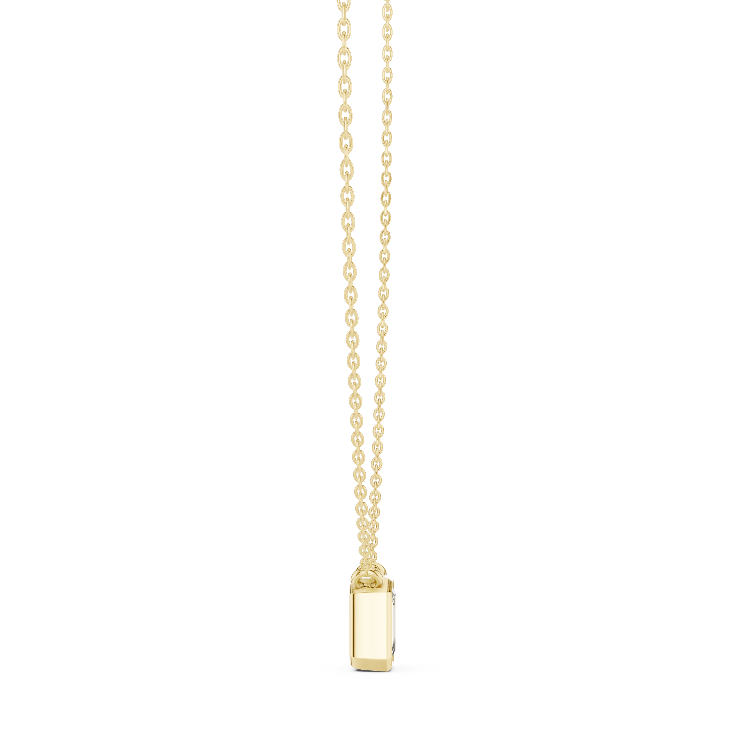 Emerald-Cut Bezel-Set Diamond Pendant