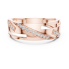 Rose Gold Diamond Accent Ring with Geometric Cutout Design