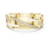 Rose Gold Diamond Accent Ring with Geometric Cutout Design
