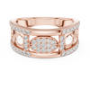 Rose Gold Diamond Ring with Oval Cluster and Circular Cutout Design