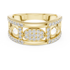 Rose Gold Diamond Ring with Oval Cluster and Circular Cutout Design