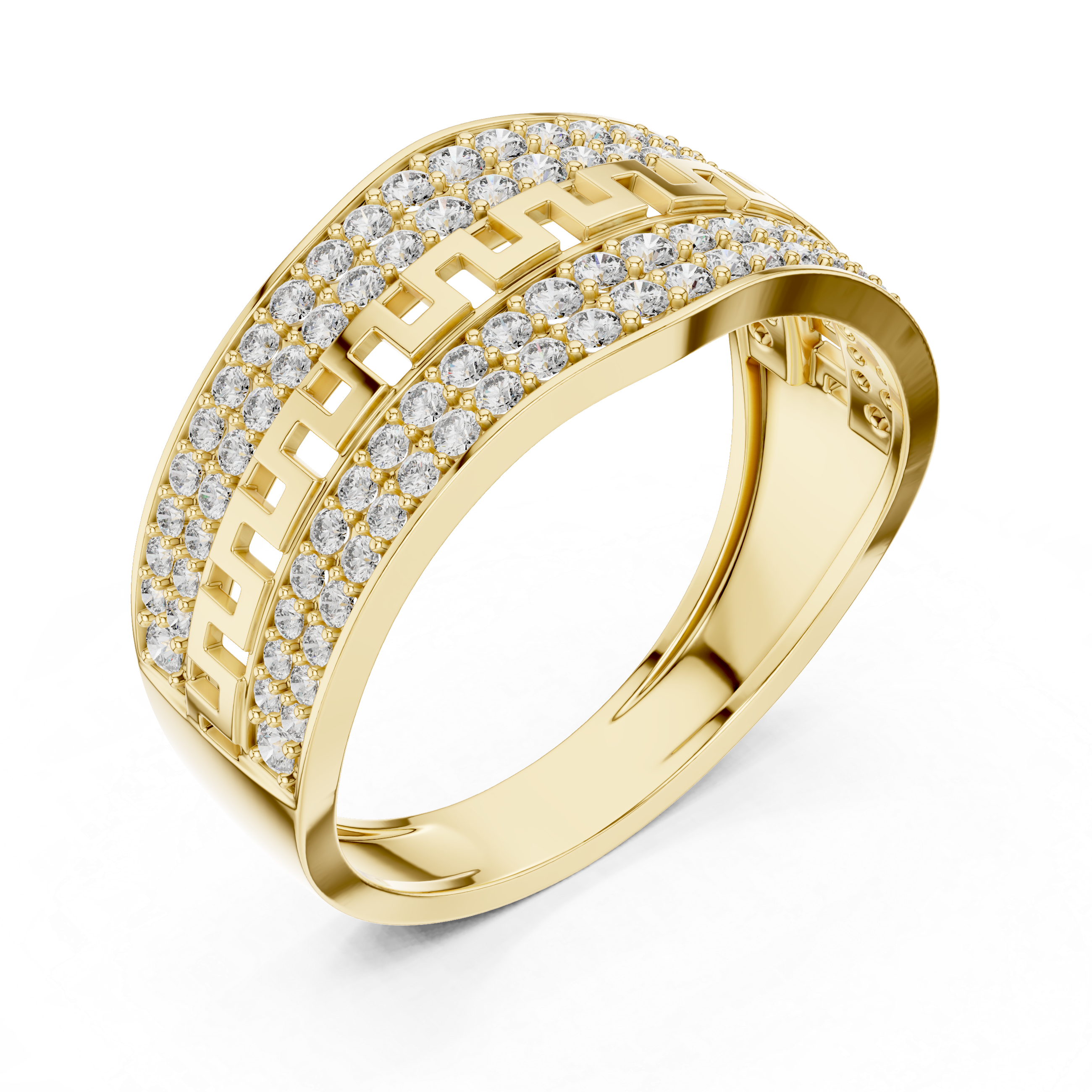 Golden Radiance The Diamond Maze Ring