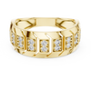 Rose Gold Geometric Diamond-Accent Band Ring