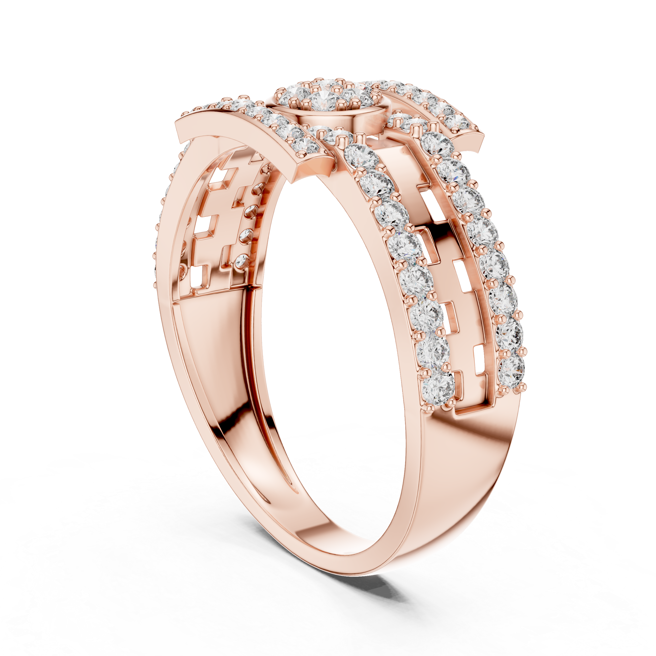 Rose Gold and Diamond Statement Ring