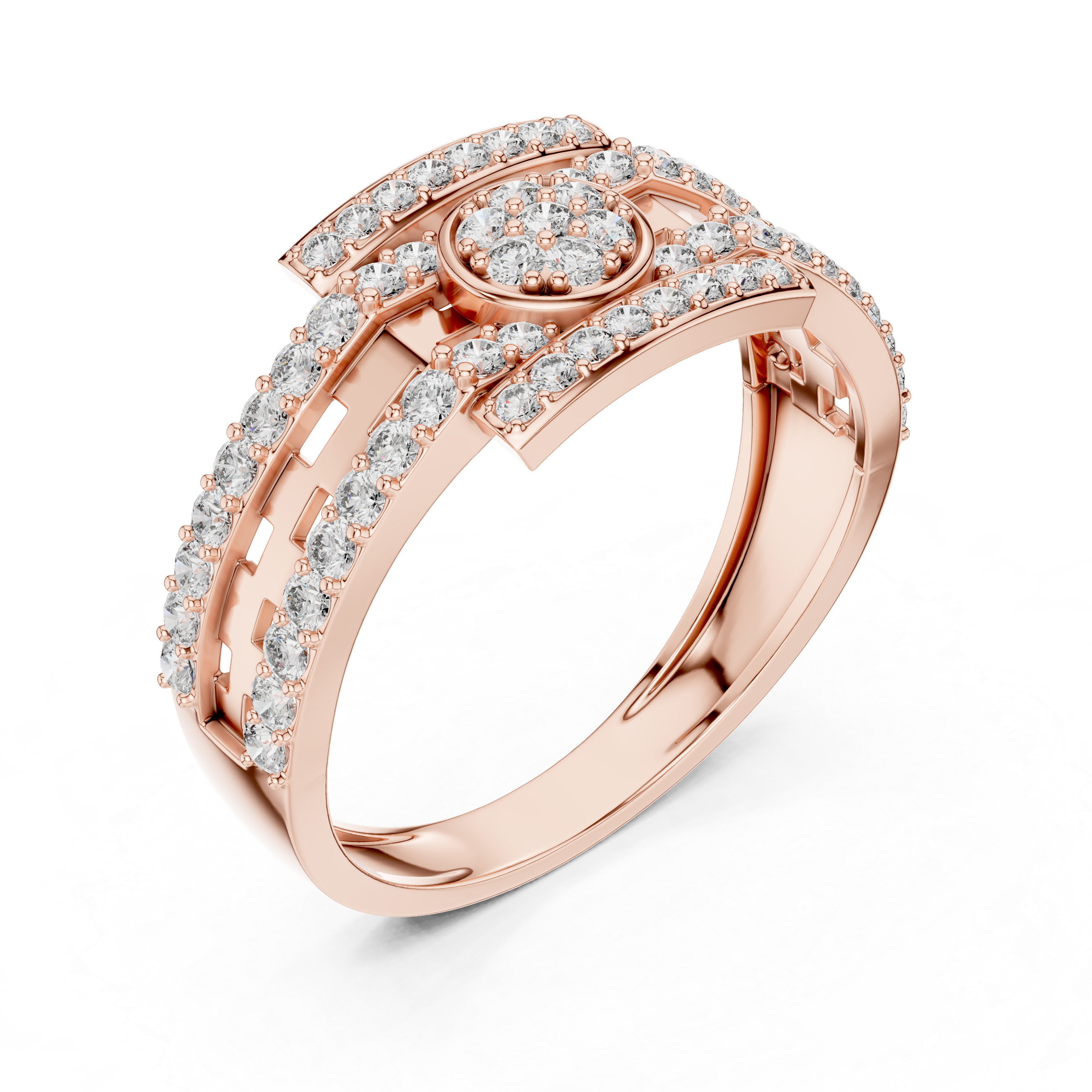 Rose Gold and Diamond Statement Ring