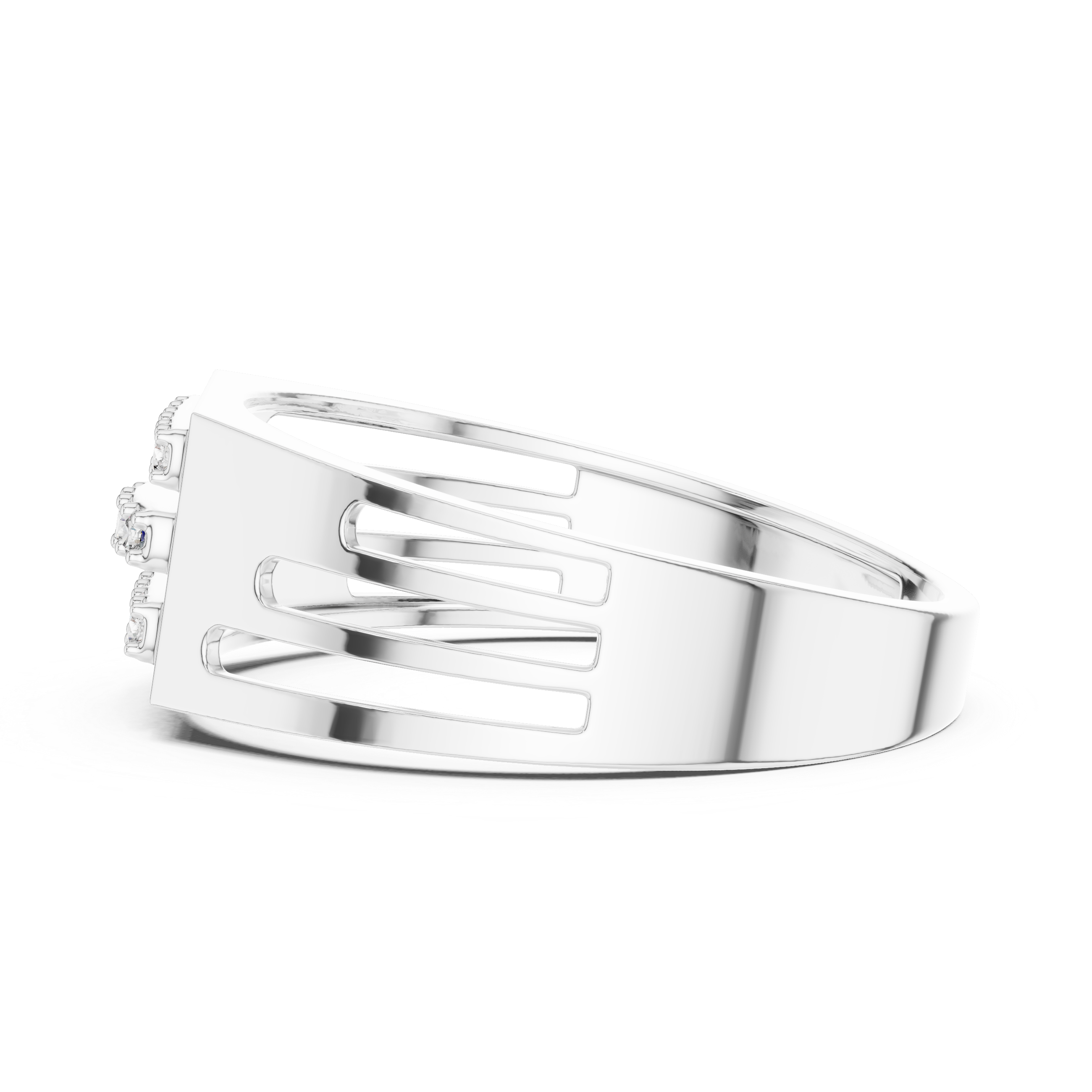 Modern Rose Gold Men's Ring with Diamond Accents
