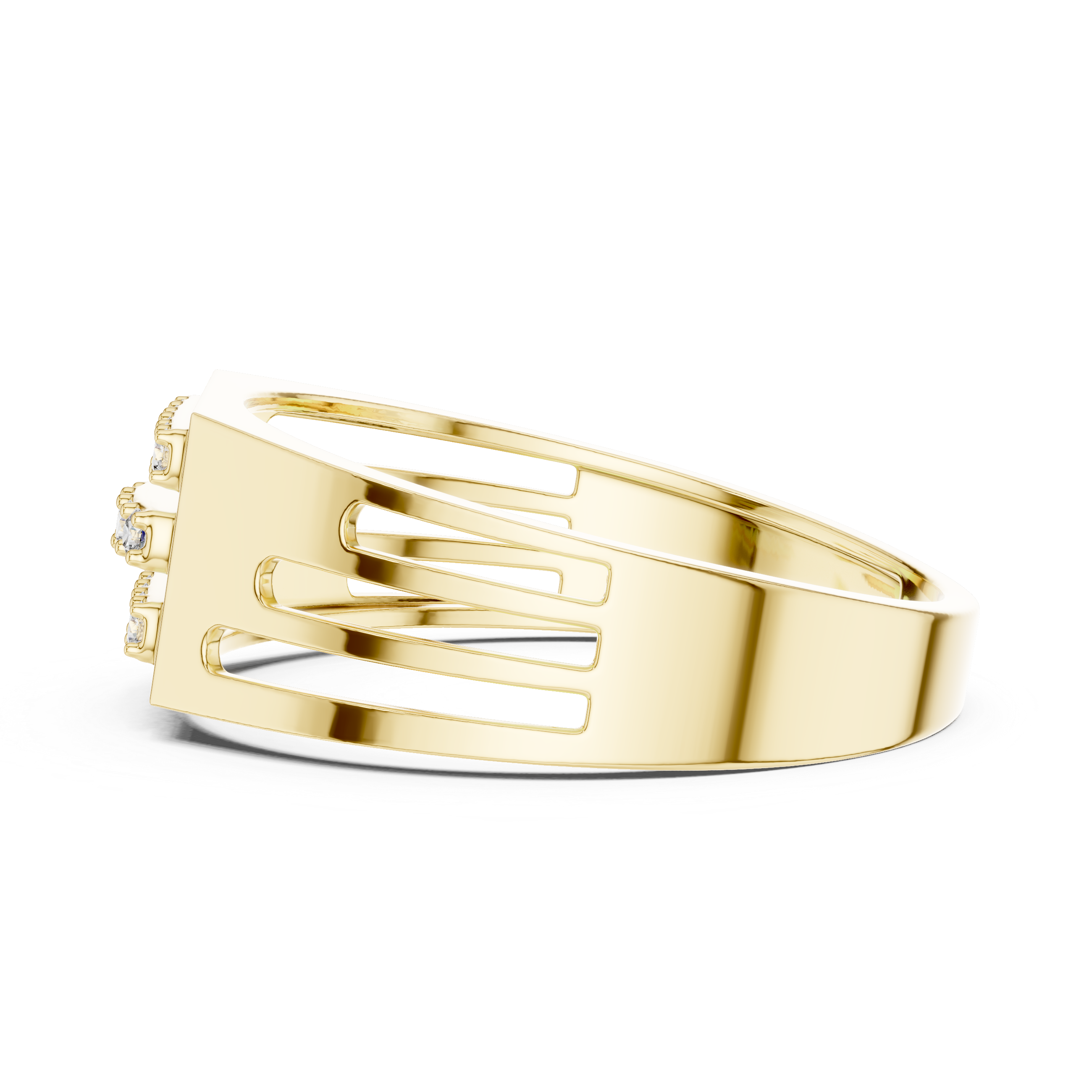 Modern Rose Gold Men's Ring with Diamond Accents