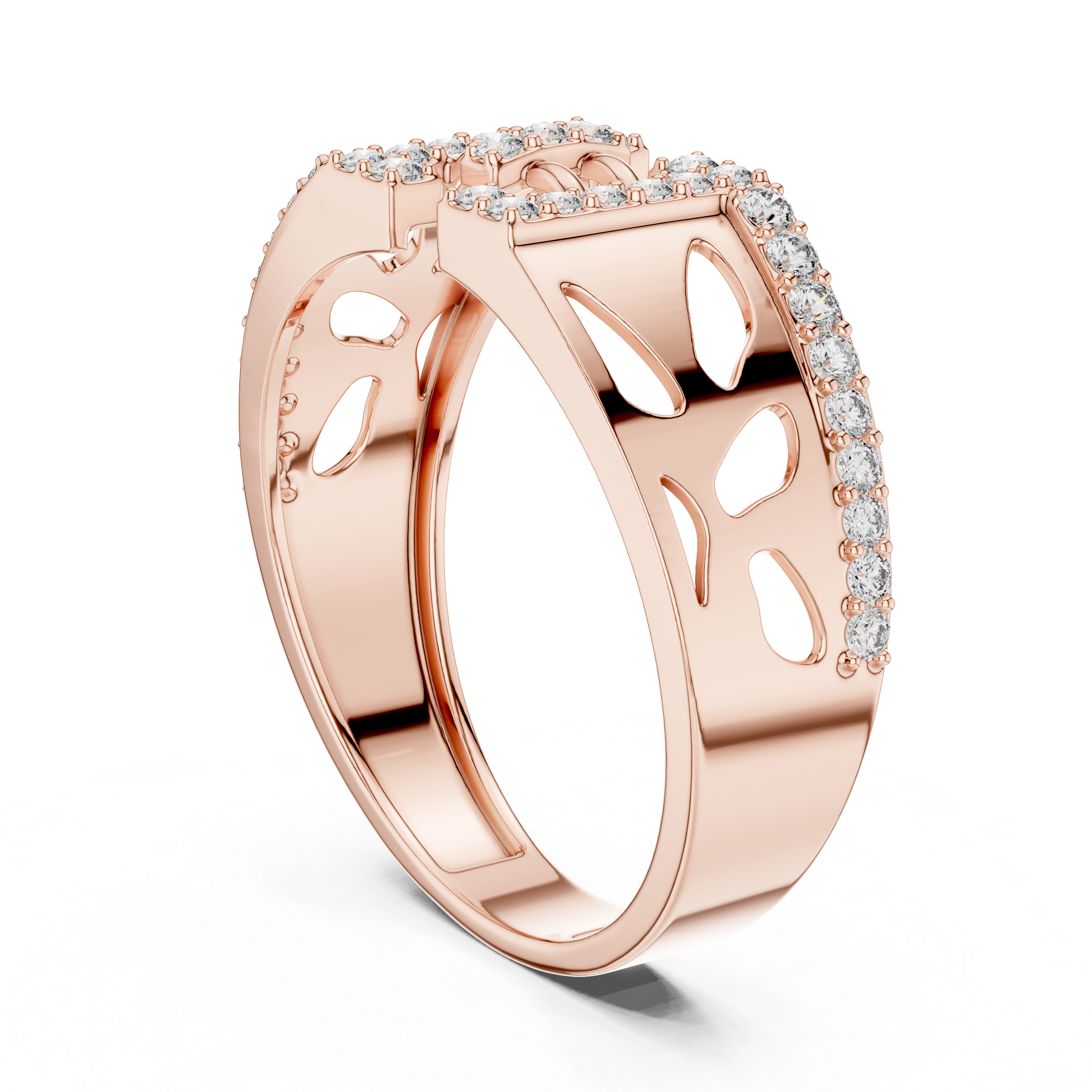 Radiant Gold Diamond Clasp Ring