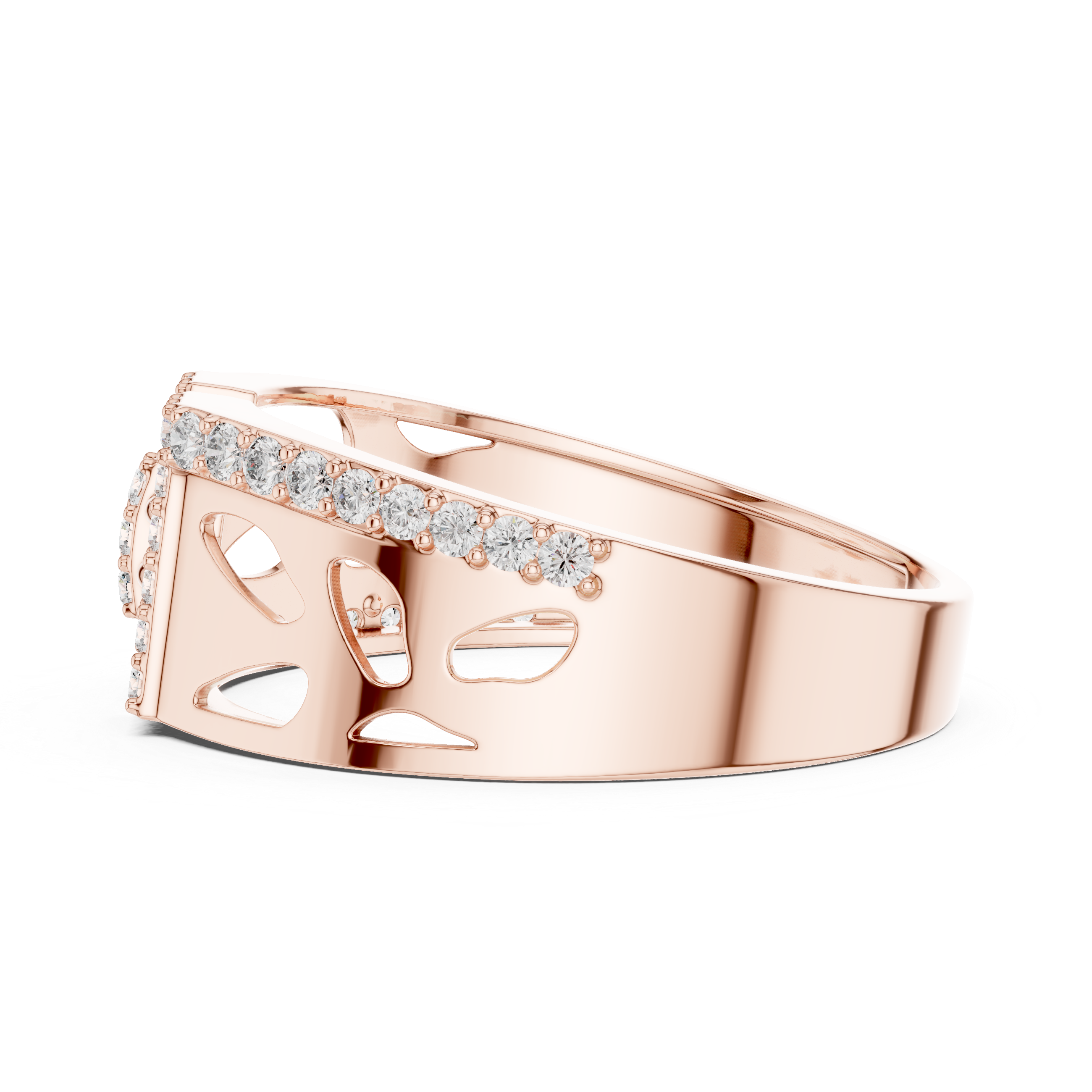 Radiant Gold Diamond Clasp Ring