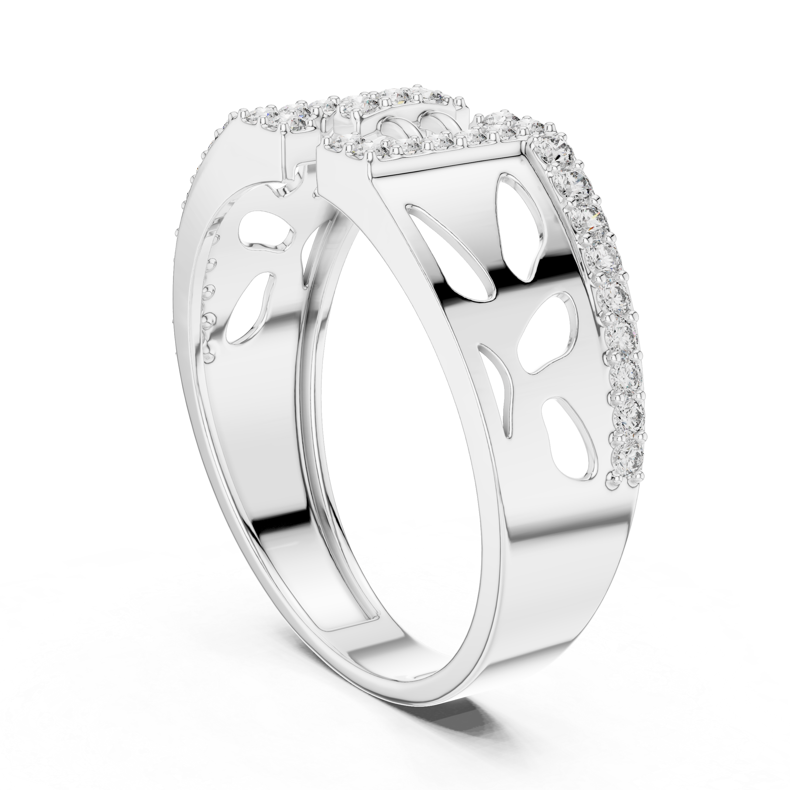Radiant Gold Diamond Clasp Ring