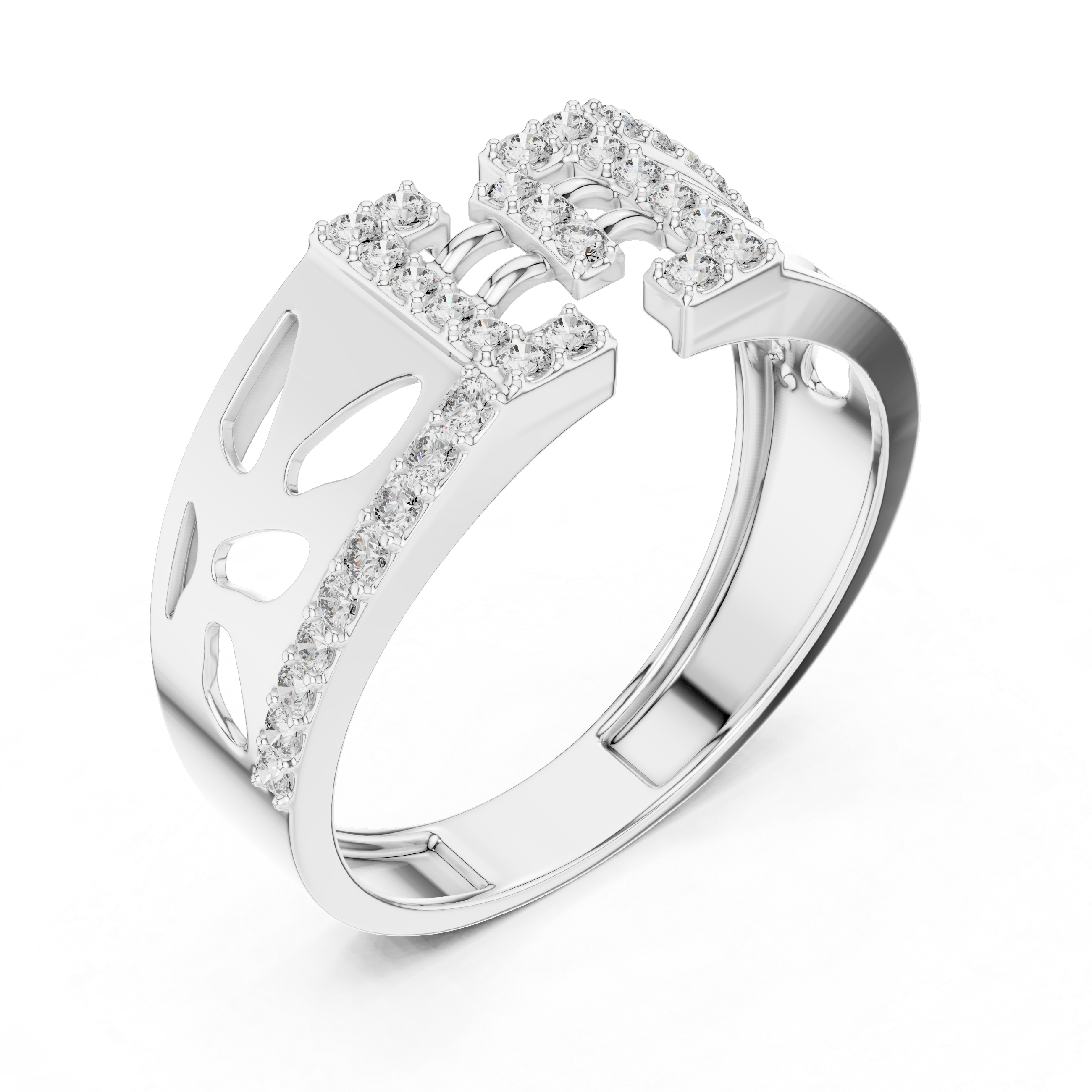 Radiant Gold Diamond Clasp Ring